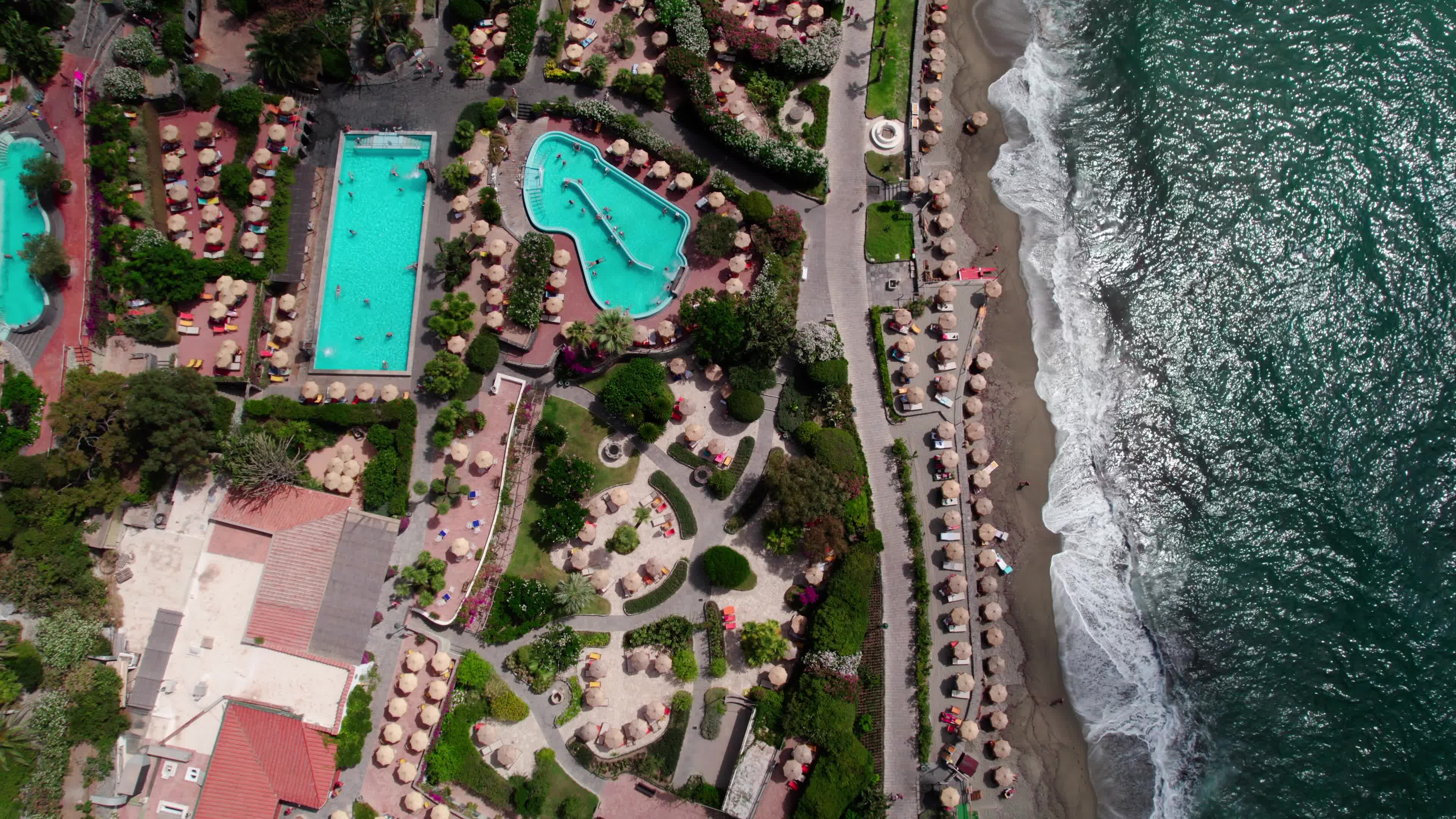 Drone View Of Thermal Park In The Island Of Ischia