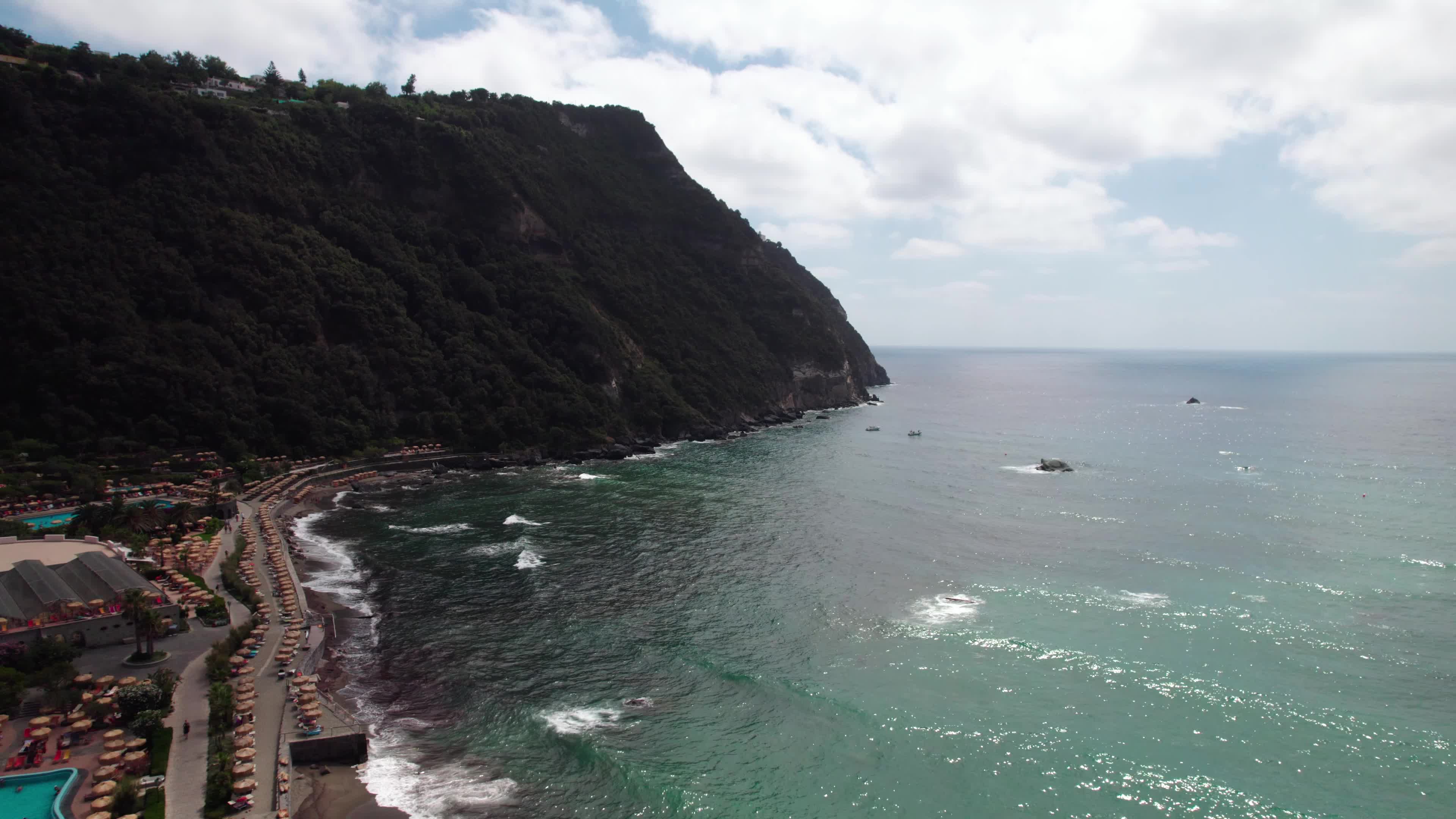Drone View Of Thermal Park In The Island Of Ischia