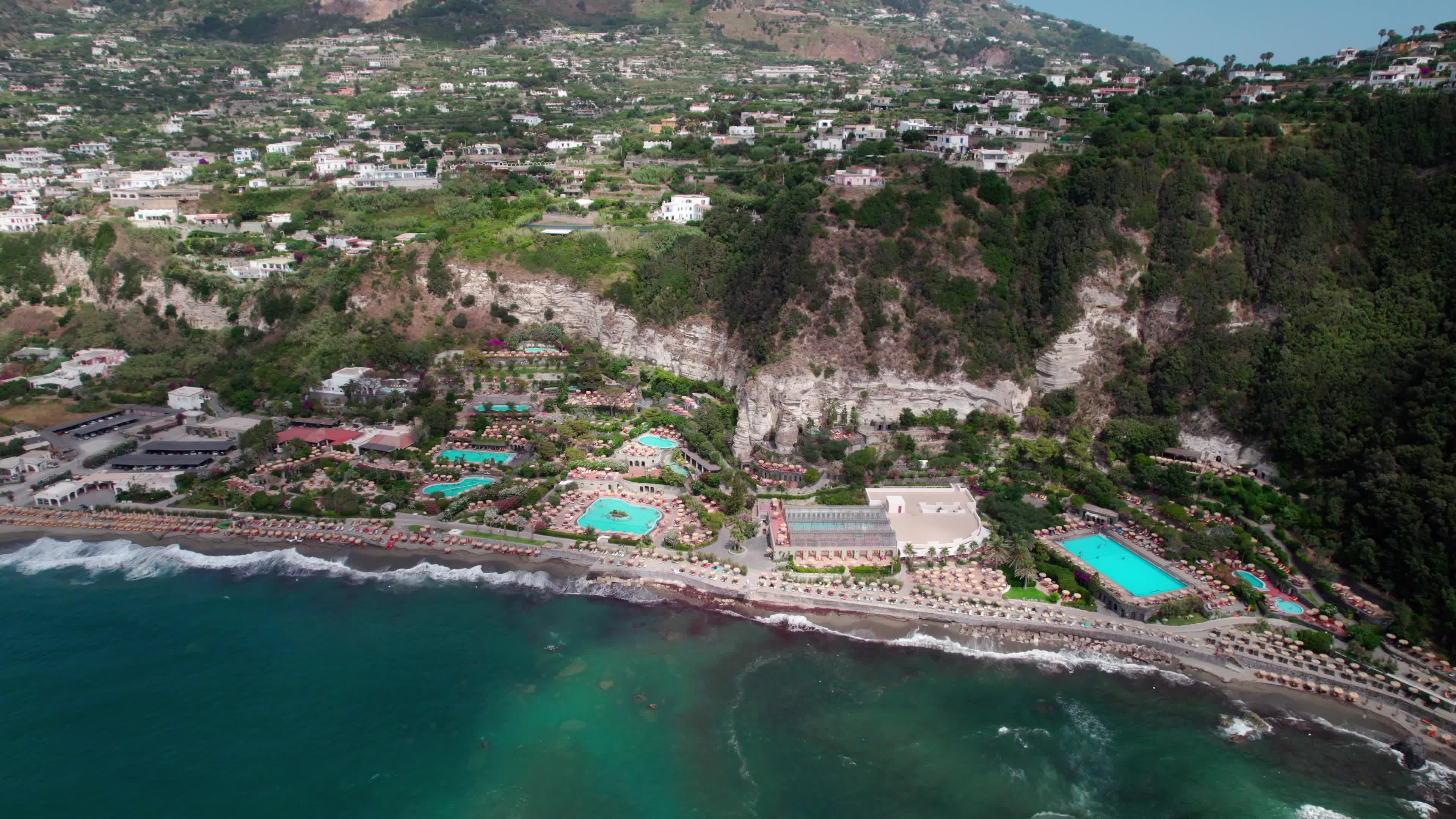 Drone View Of Thermal Park In The Island Of Ischia