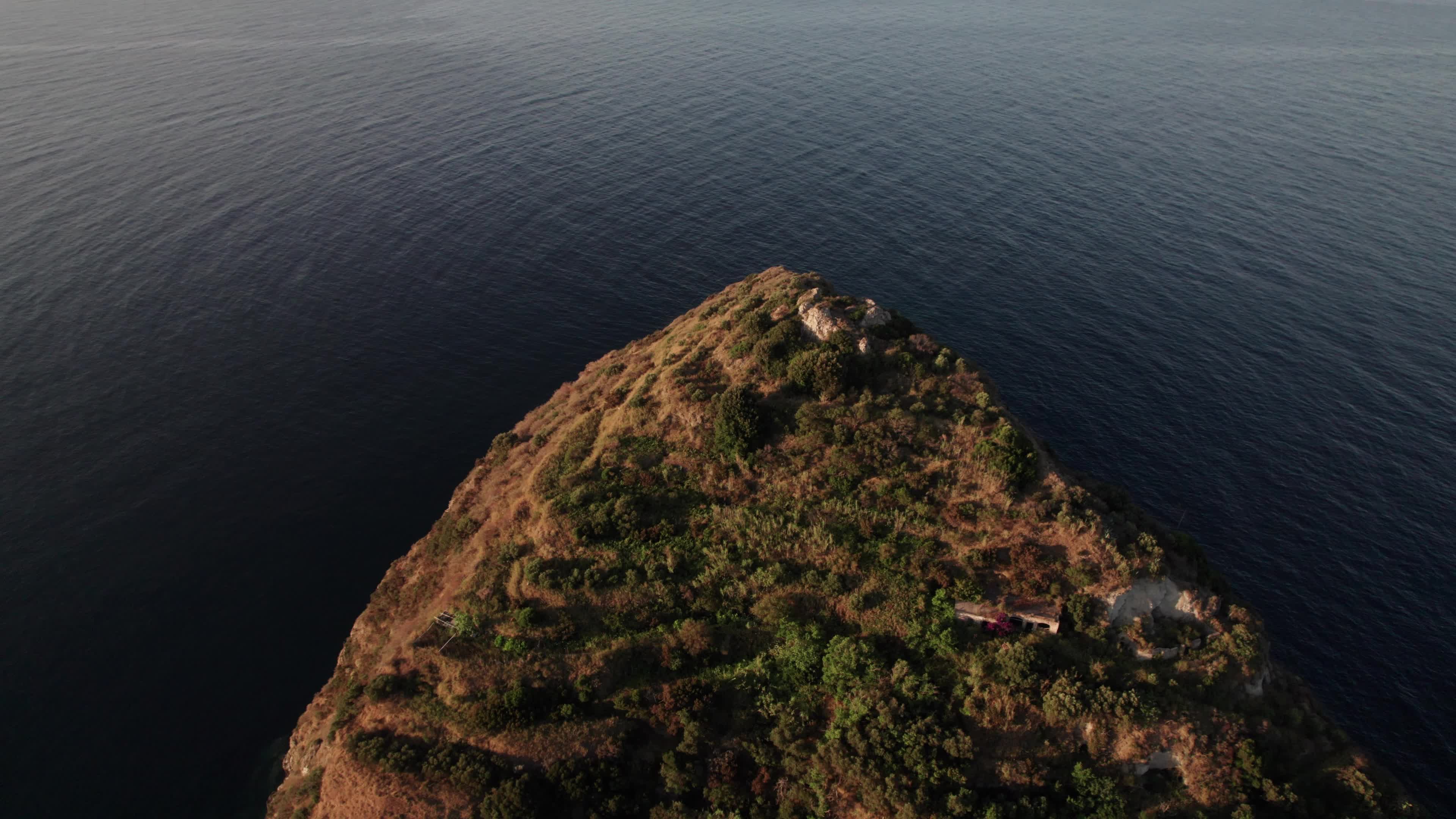 Sunrise drone view of Ischia Sant'Angelo
