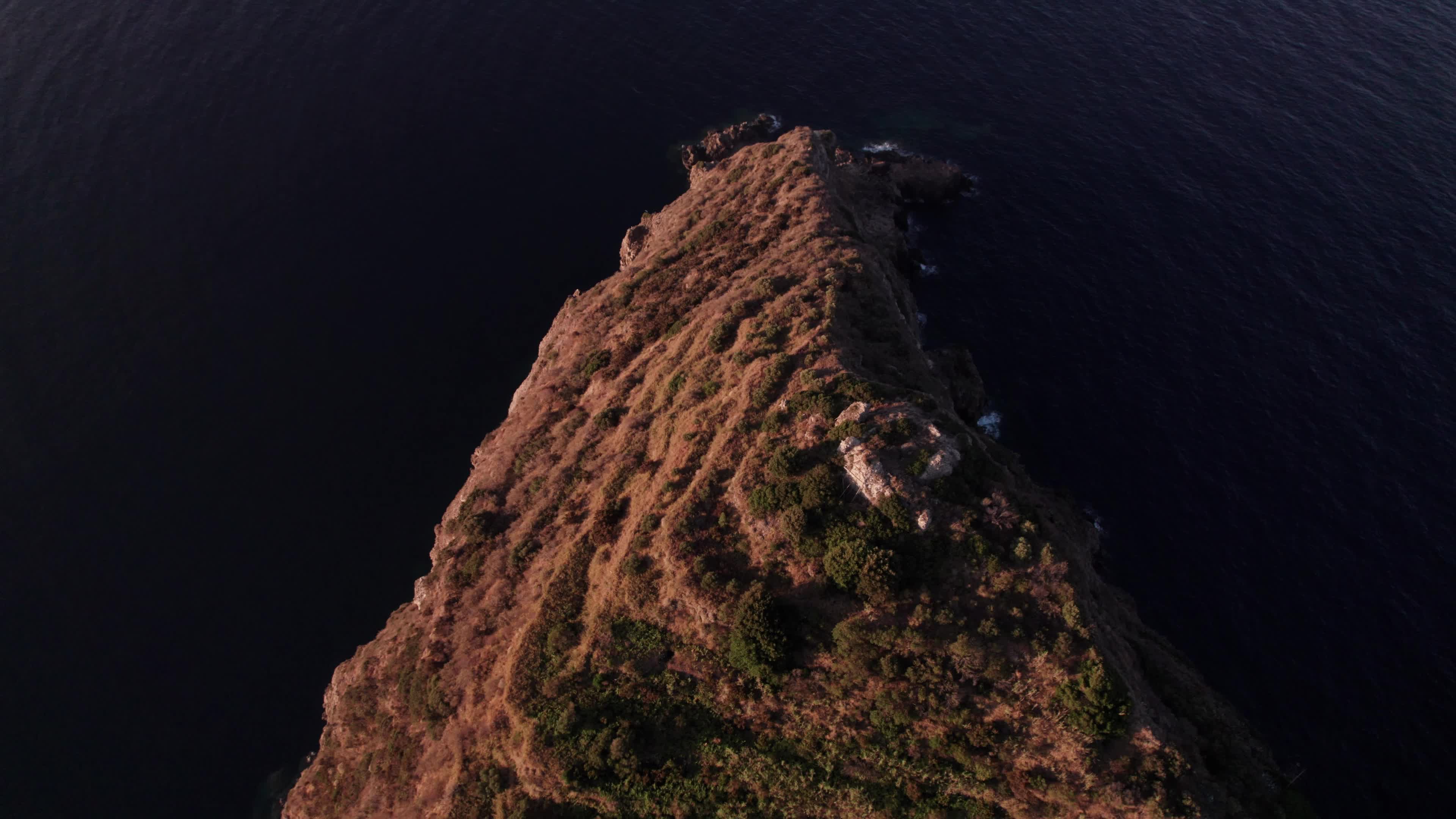 Sunrise drone view of Ischia Sant'Angelo