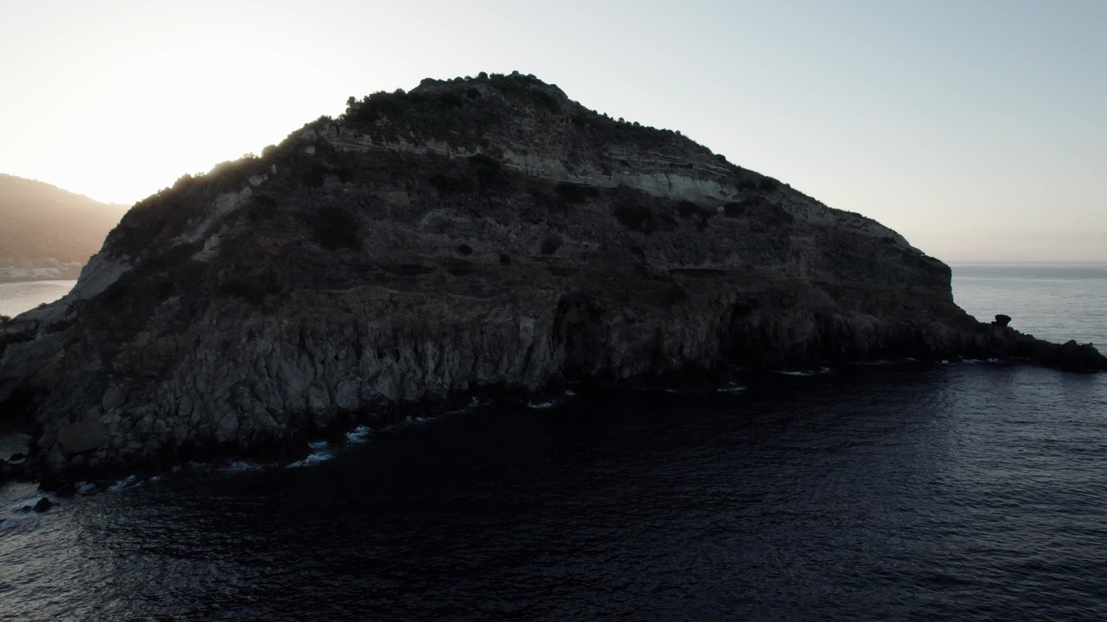 Sunrise drone view of Ischia Sant'Angelo