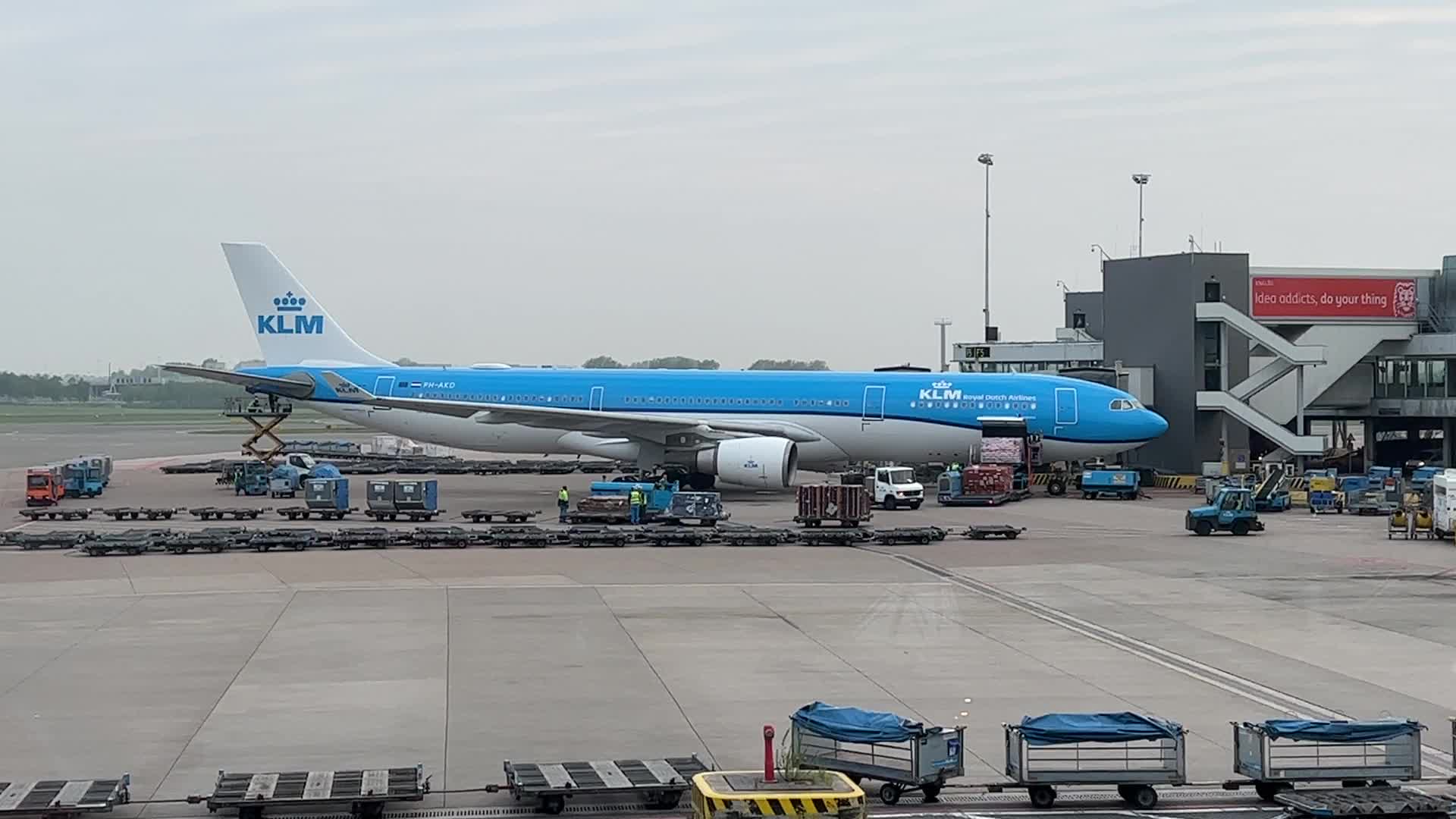 KLM Royal Dutch Airlines airplanes at Amsterdam Airport Schiphol