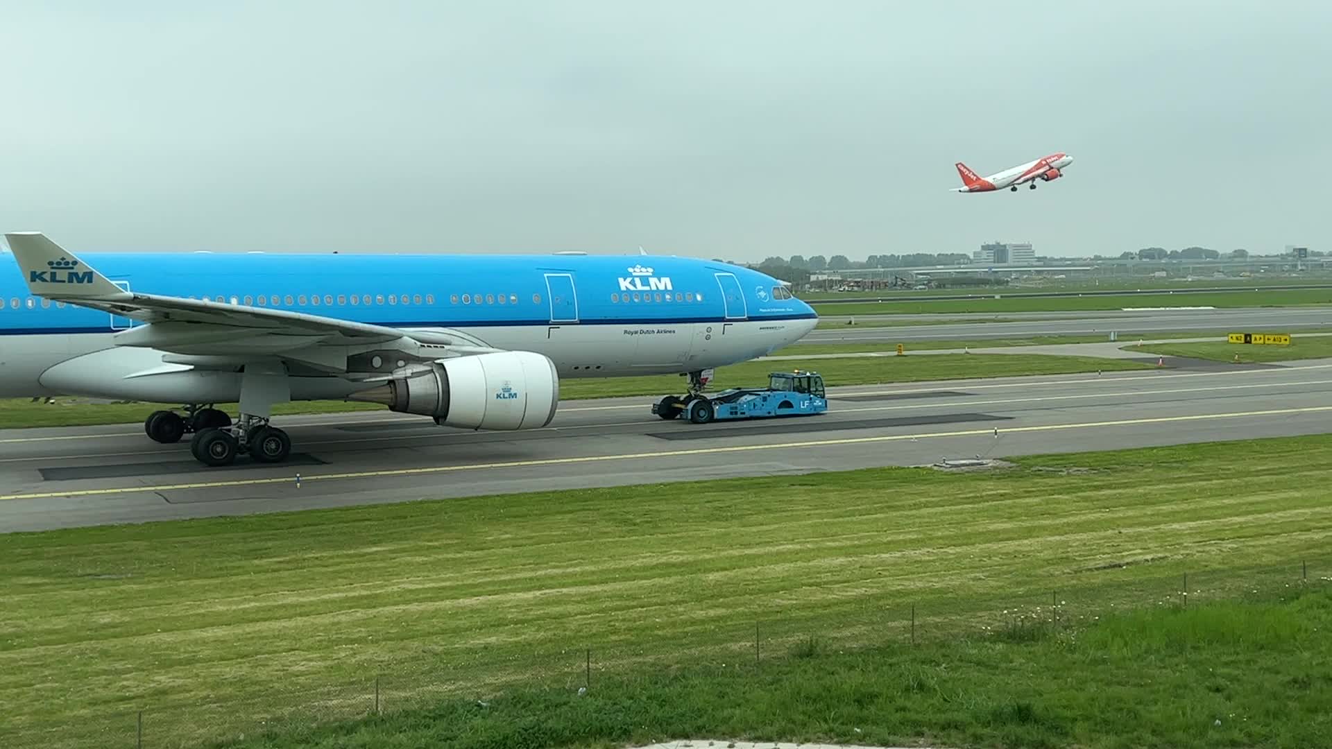 KLM Royal Dutch Airlines airplanes at Amsterdam Airport Schiphol