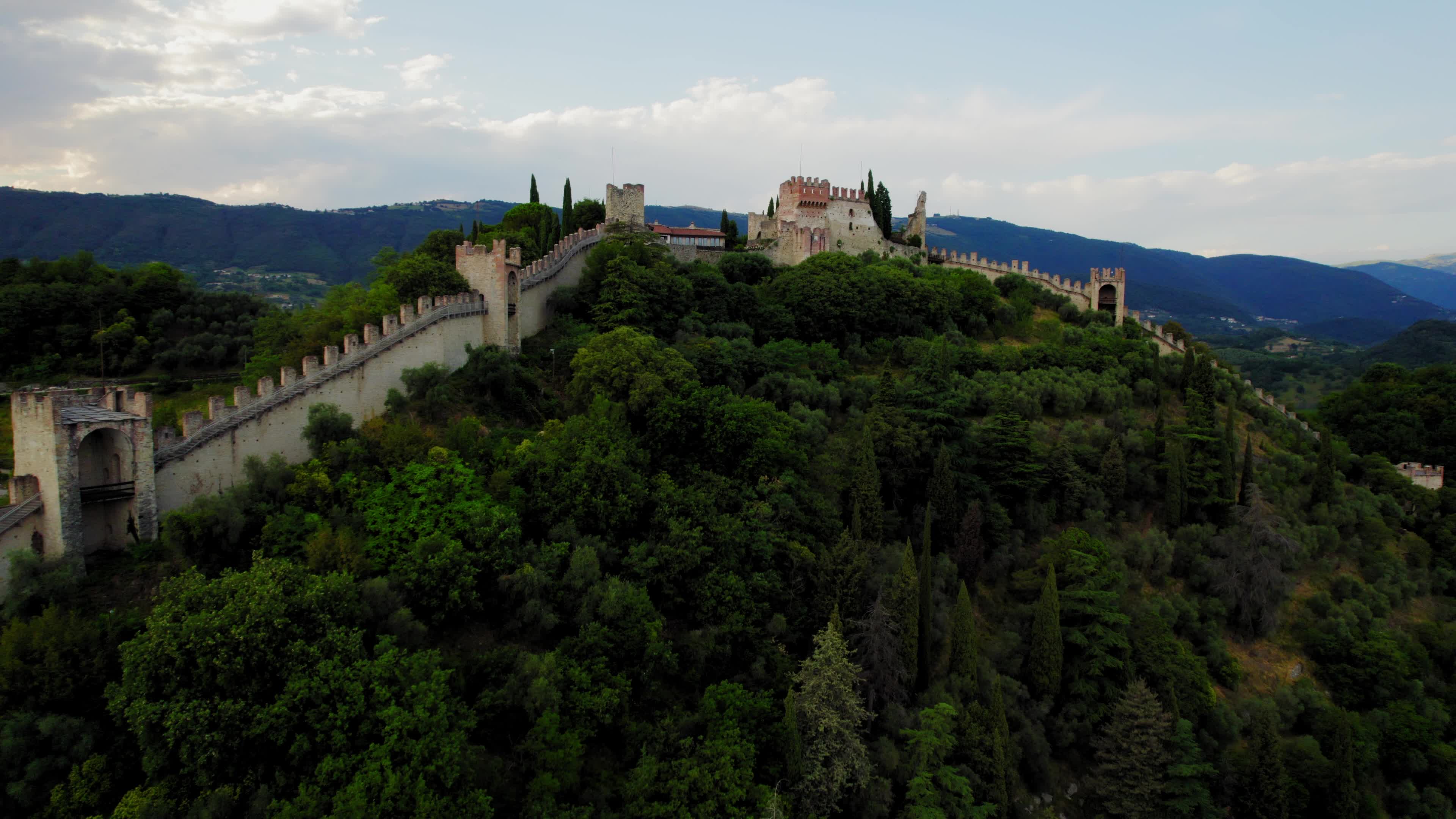 Drone View Of Marostica, Italy