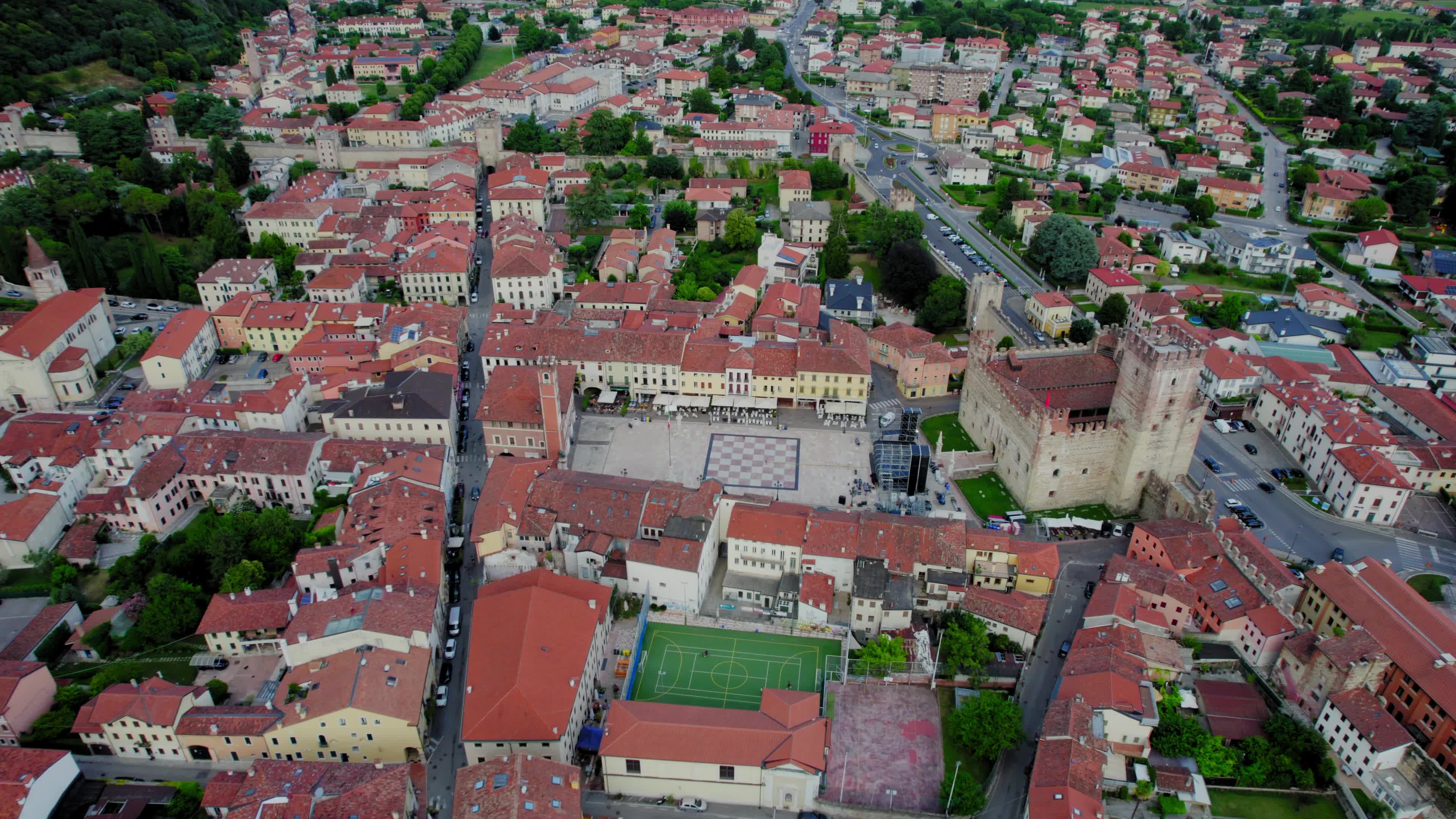 Drone View Of Marostica, Italy