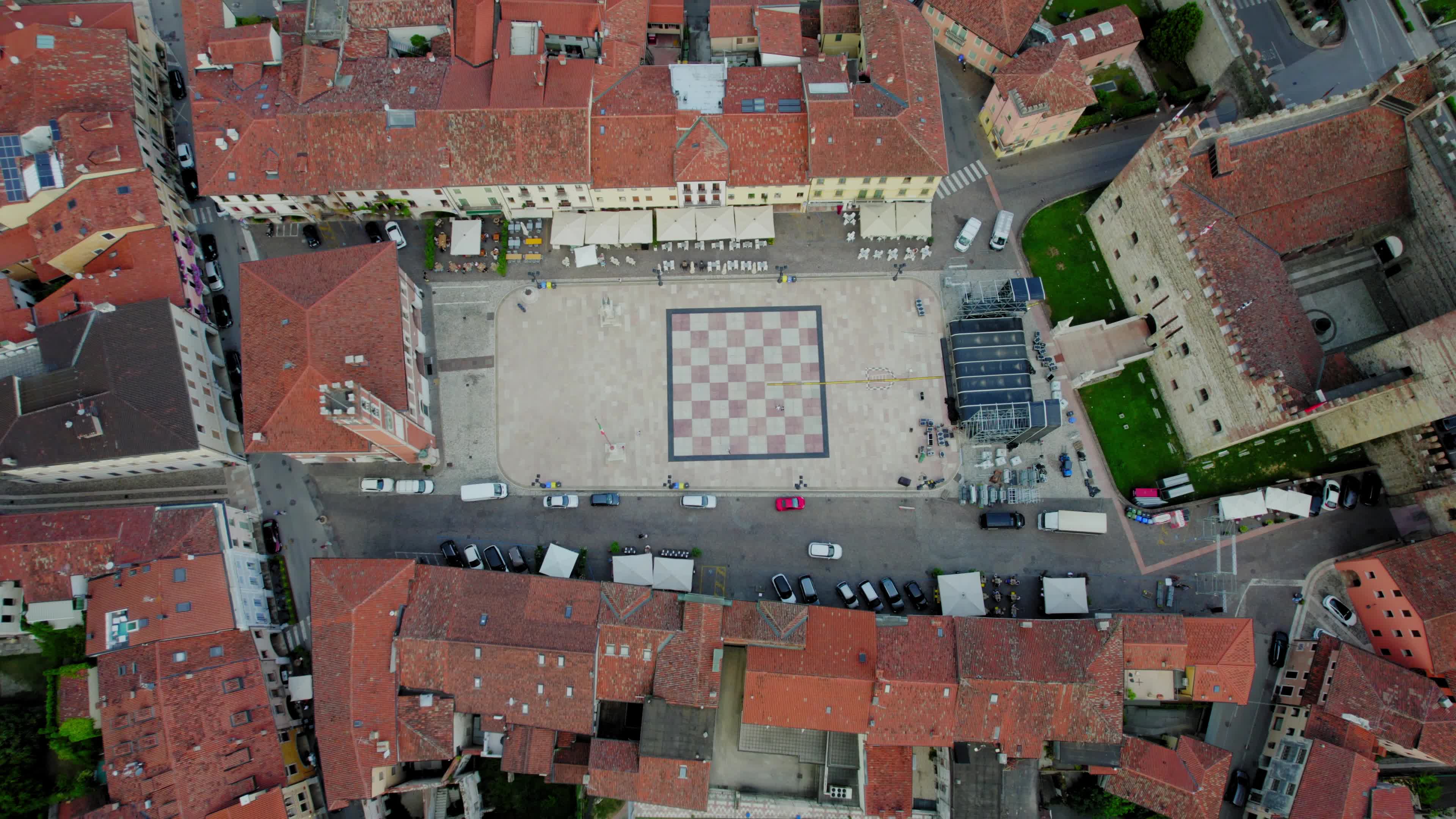 Drone View Of Marostica, Italy