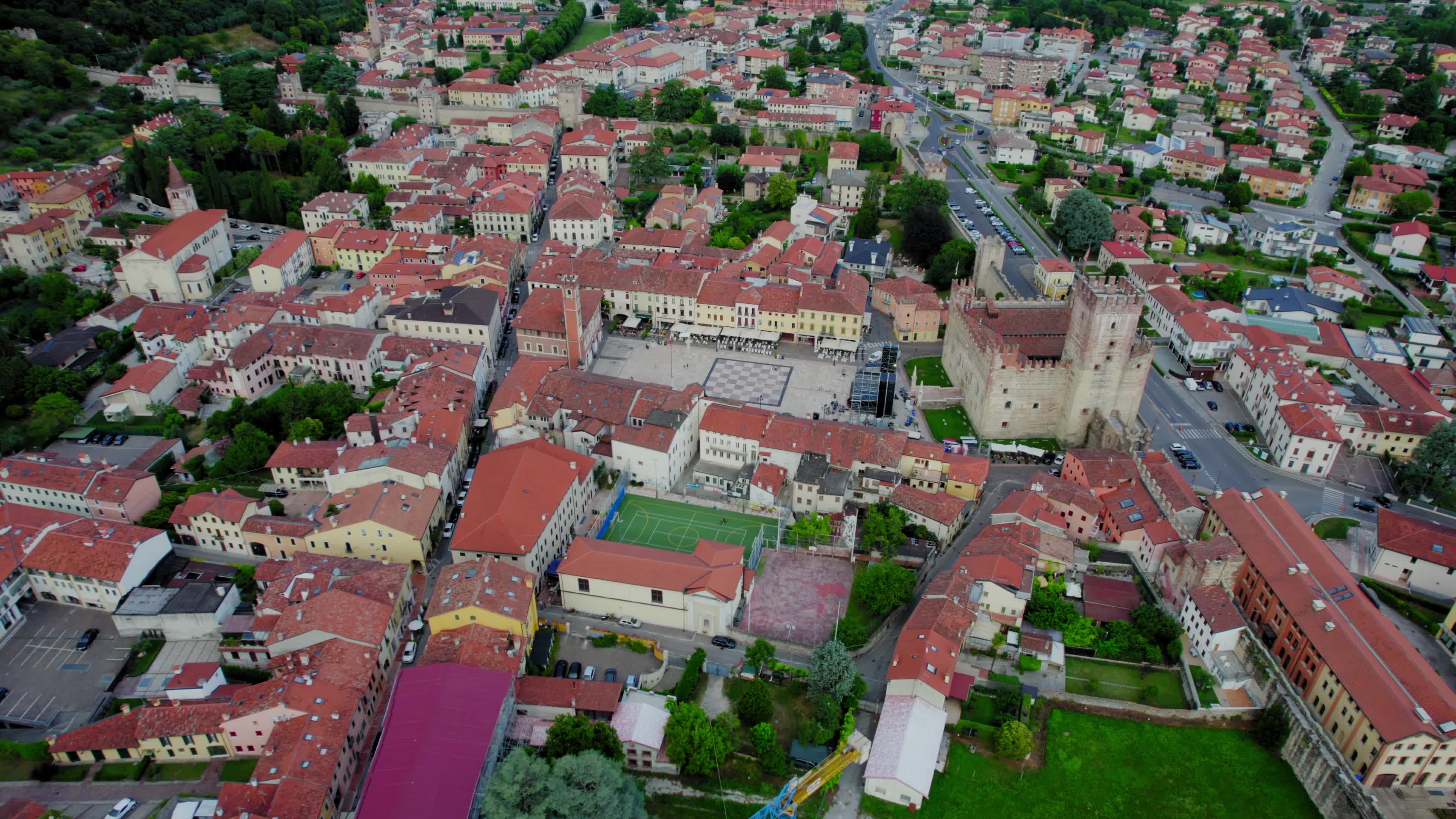 Drone View Of Marostica, Italy