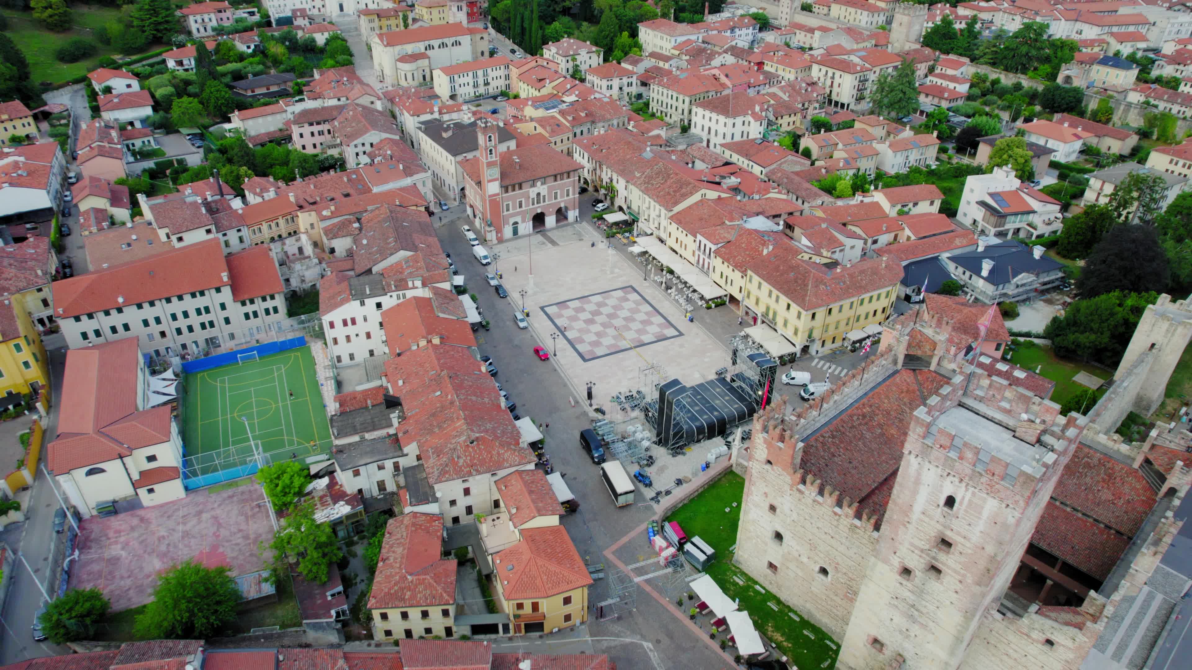 Drone View Of Marostica, Italy
