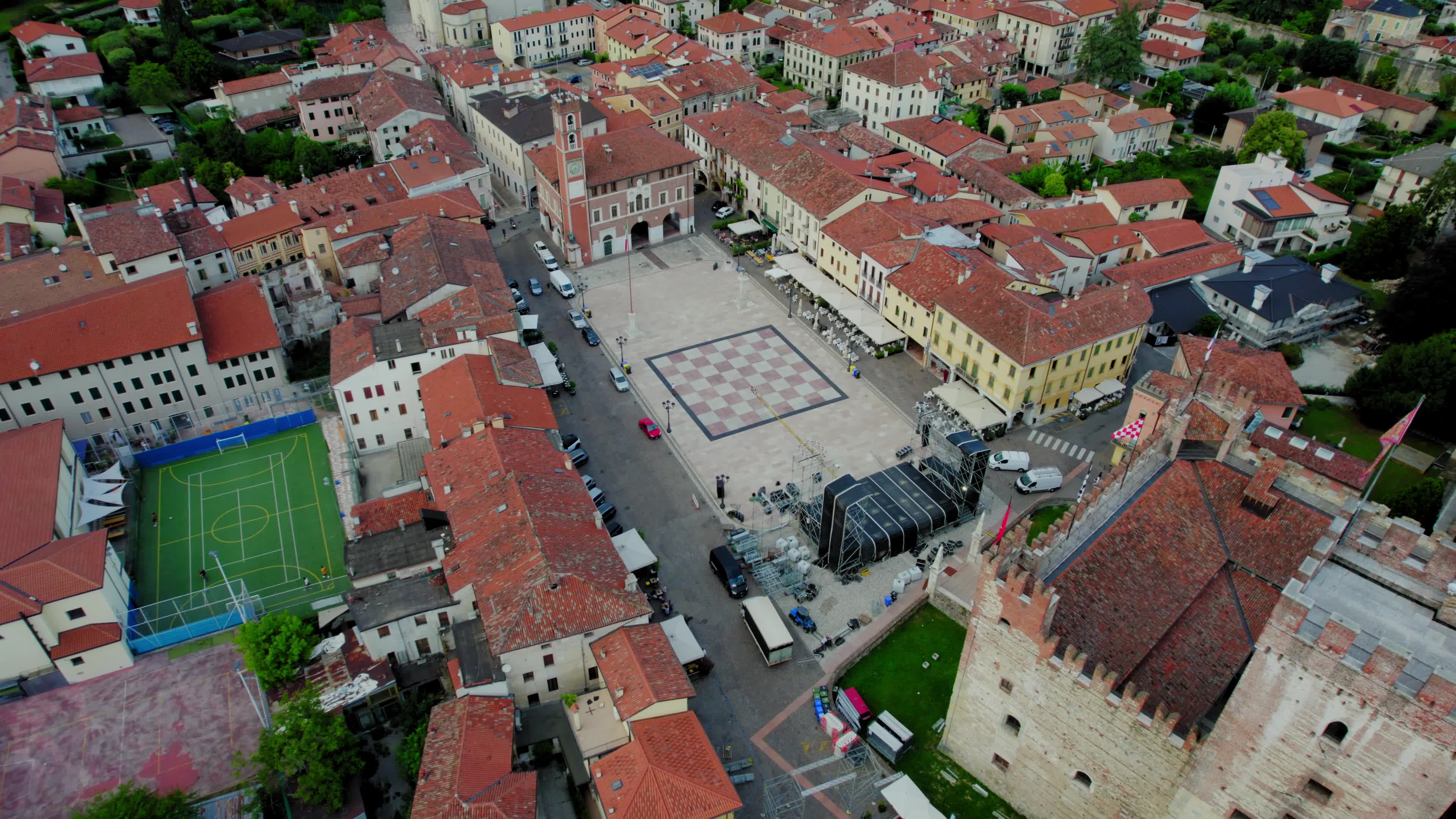 Drone View Of Marostica, Italy