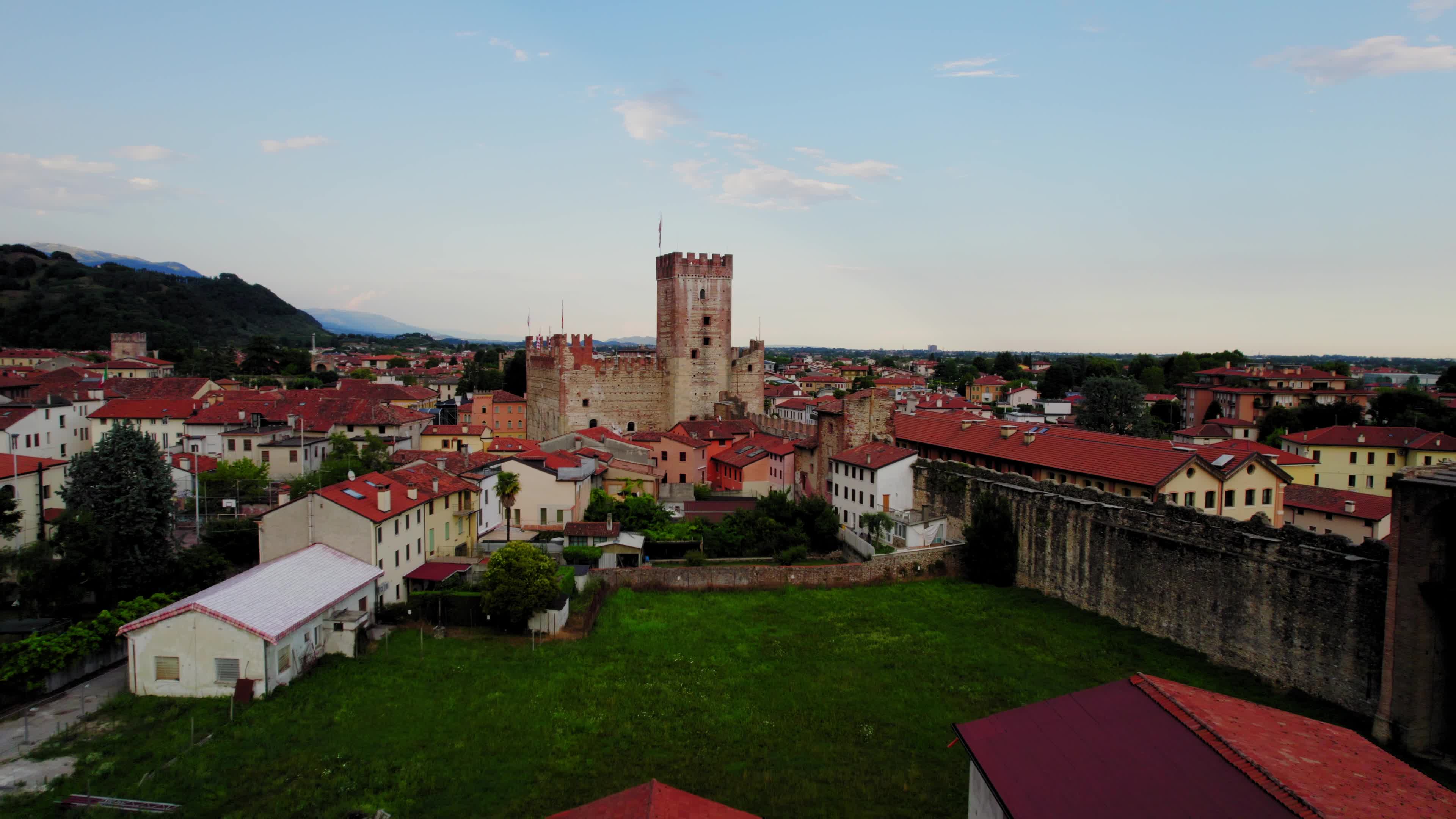 Drone View Of Marostica, Italy