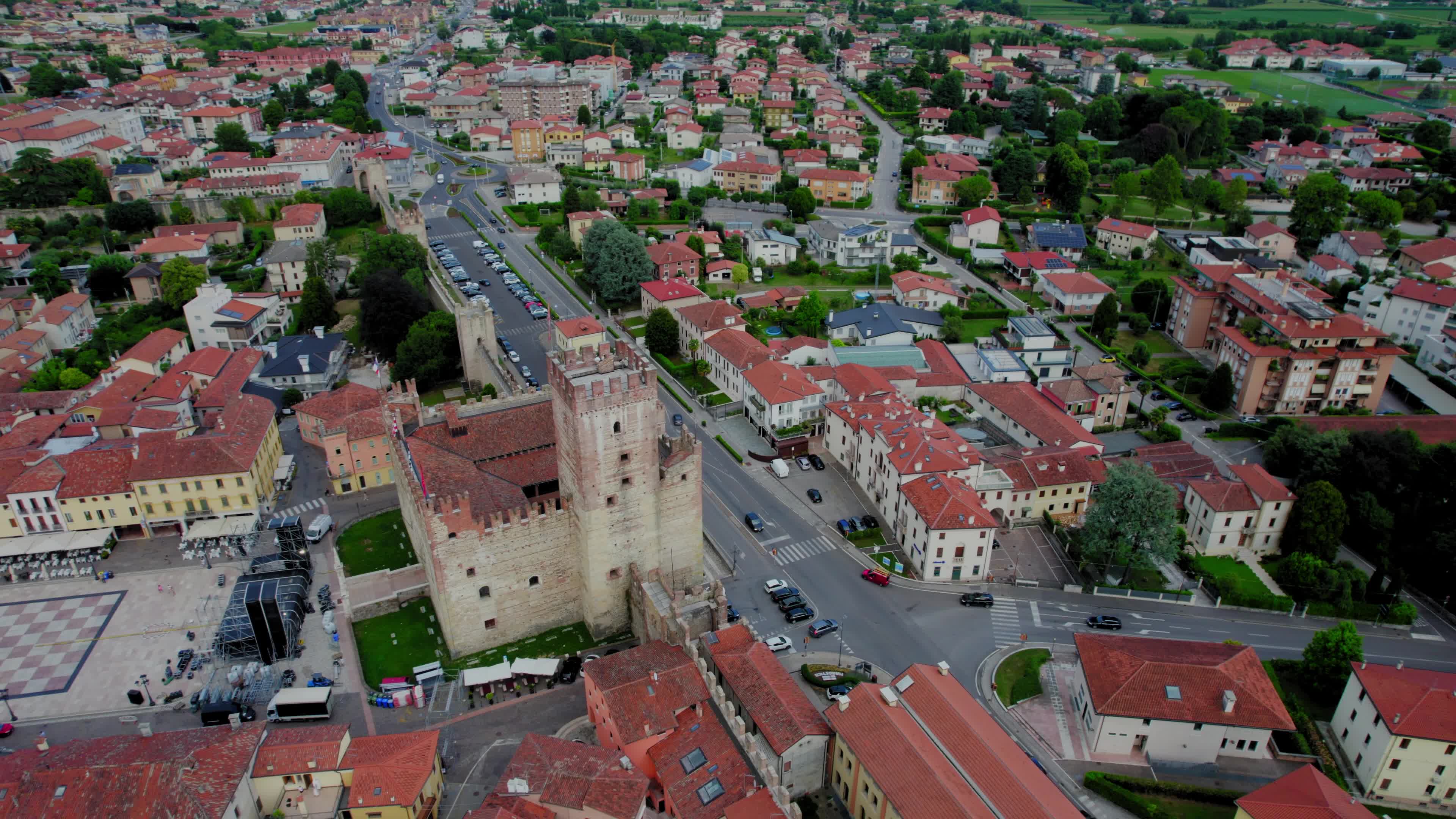 Drone View Of Marostica, Italy