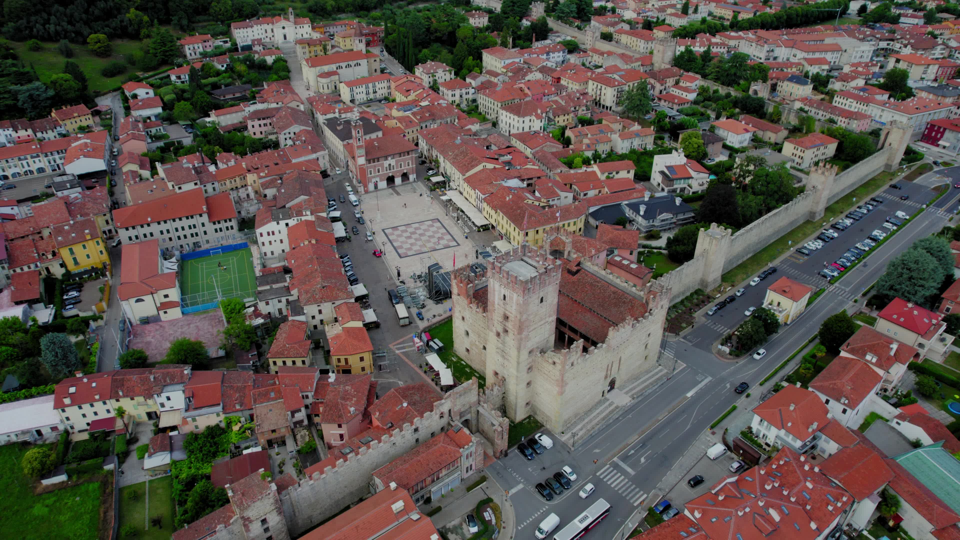 Drone View Of Marostica, Italy