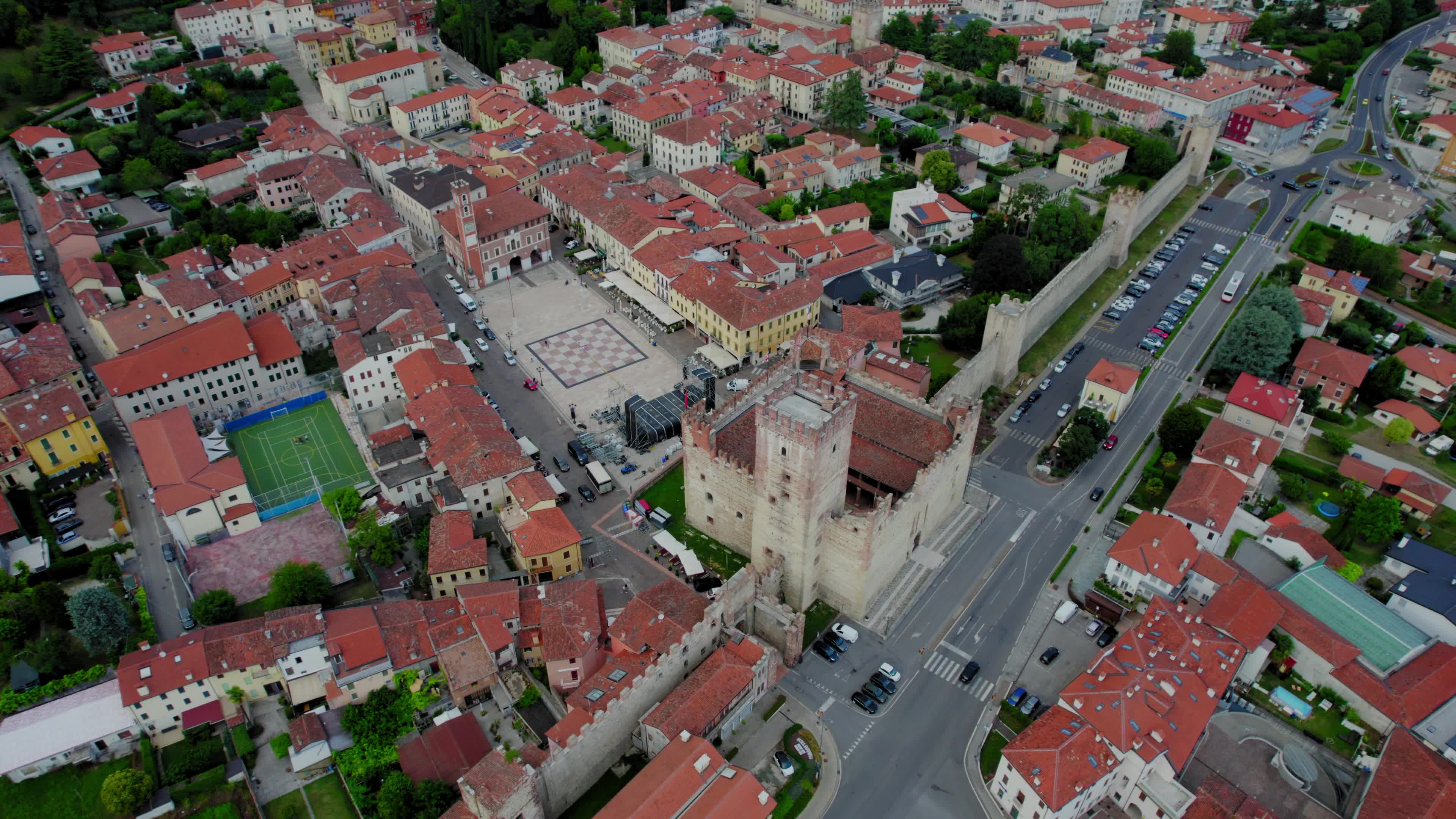 Drone View Of Marostica, Italy
