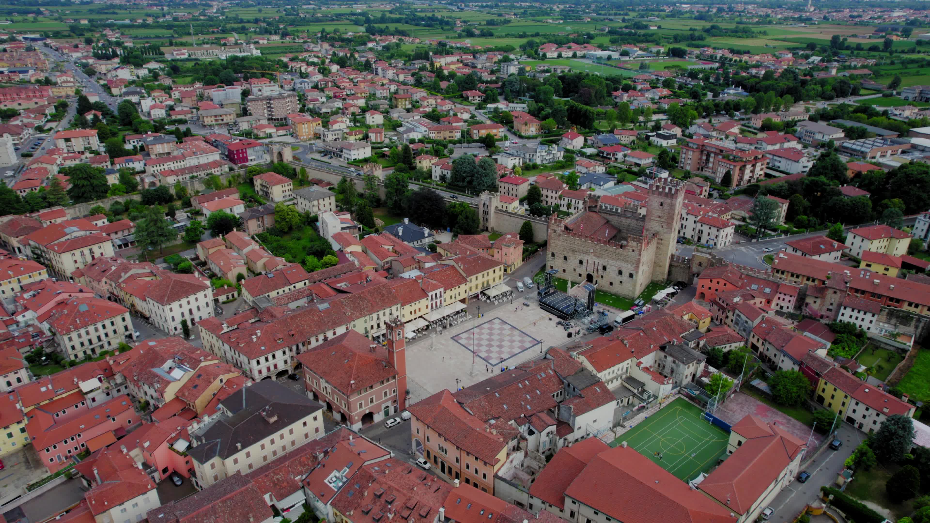 Drone View Of Marostica, Italy