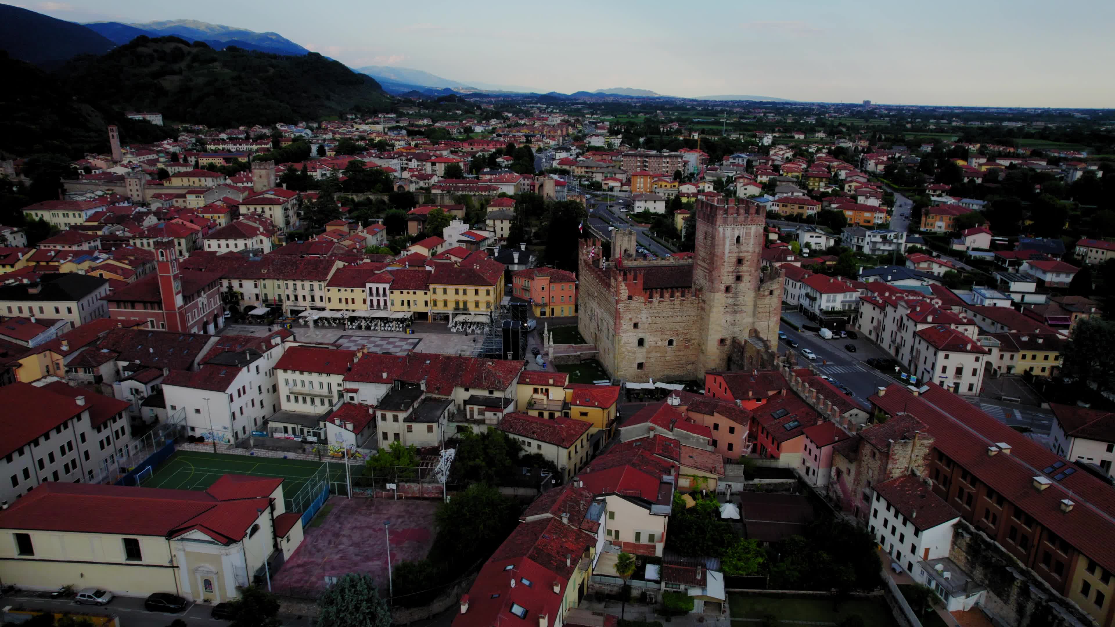 Drone View Of Marostica, Italy