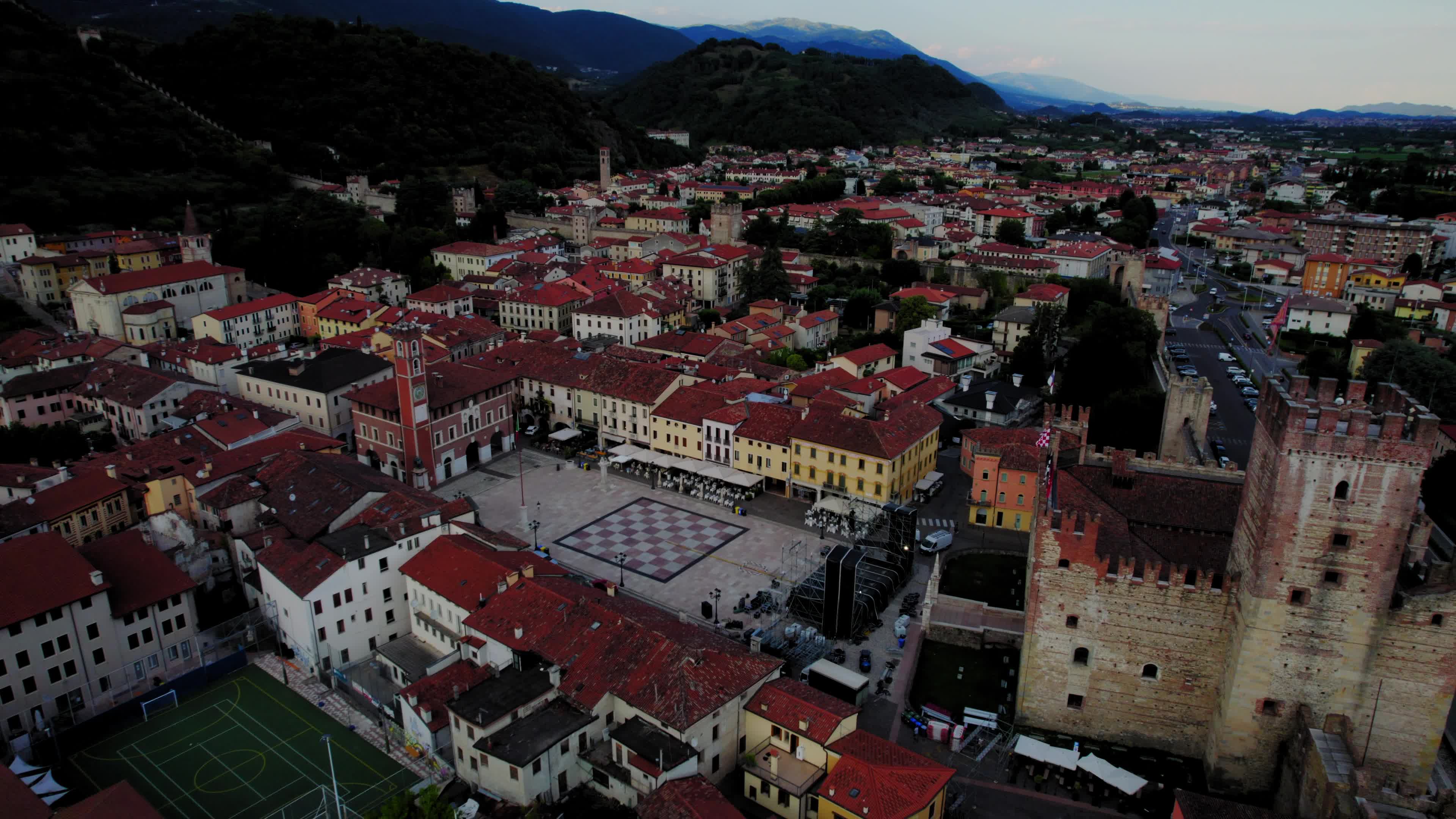 Drone View Of Marostica, Italy