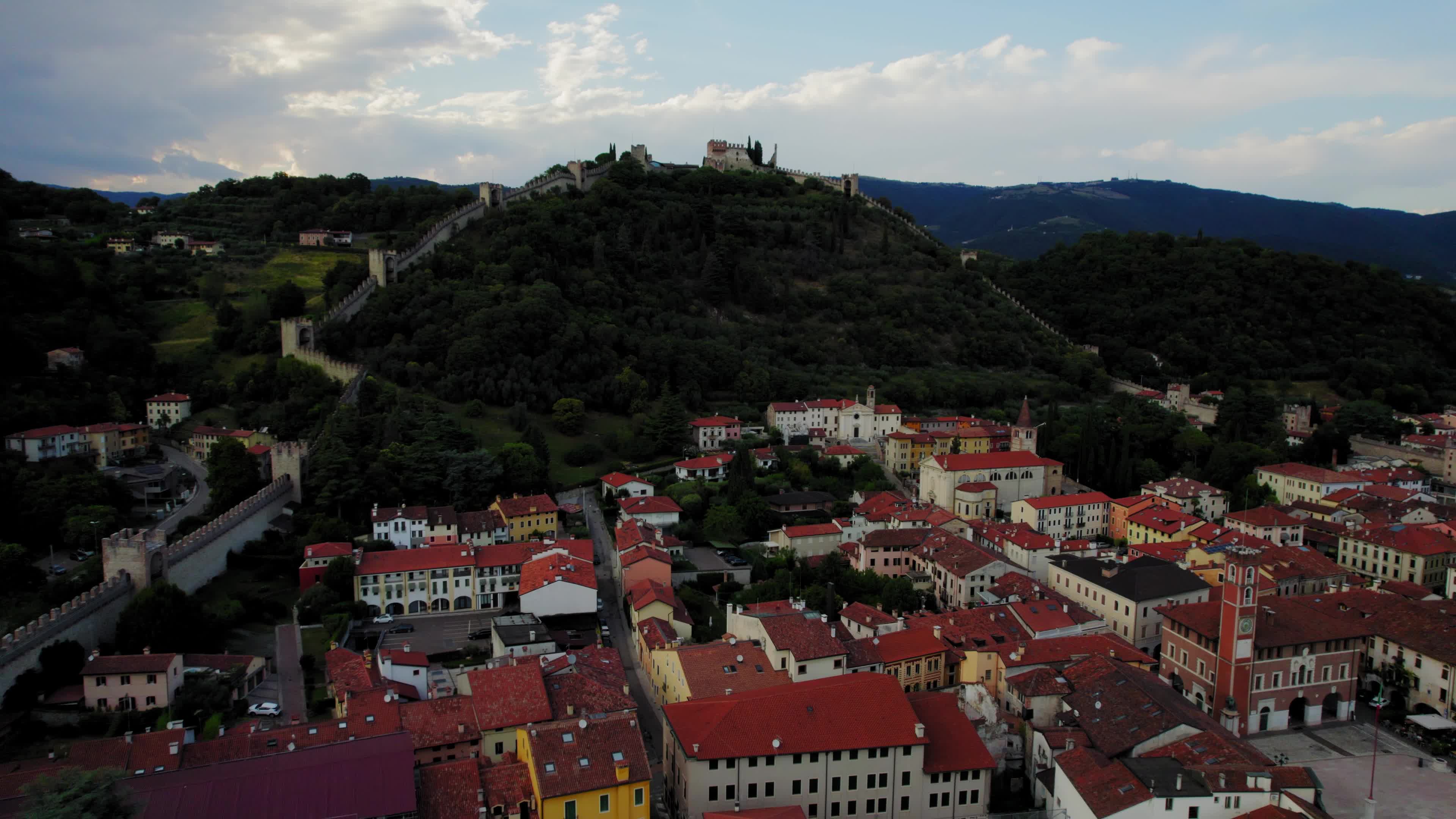 Drone View Of Marostica, Italy