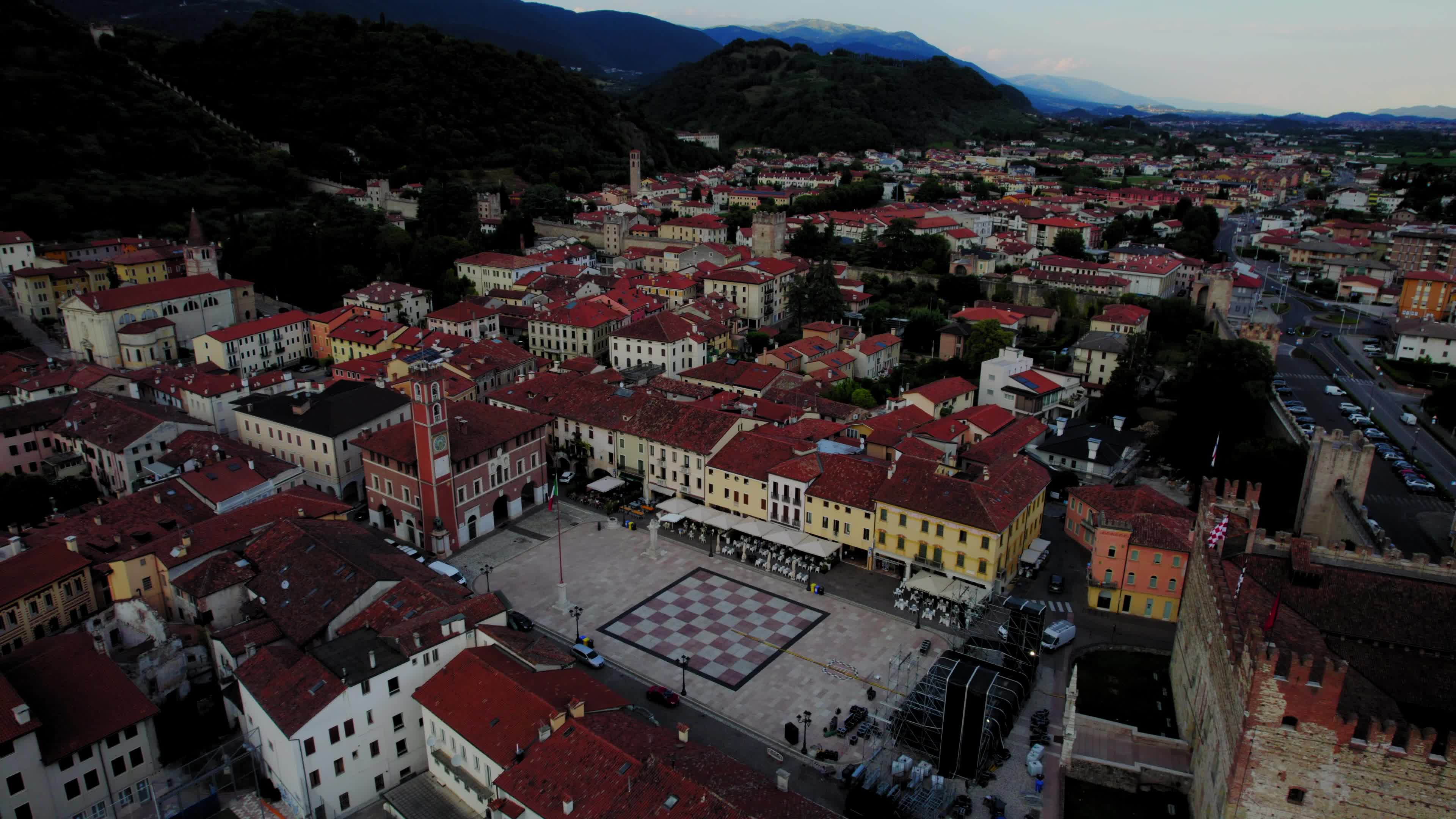 Drone View Of Marostica, Italy
