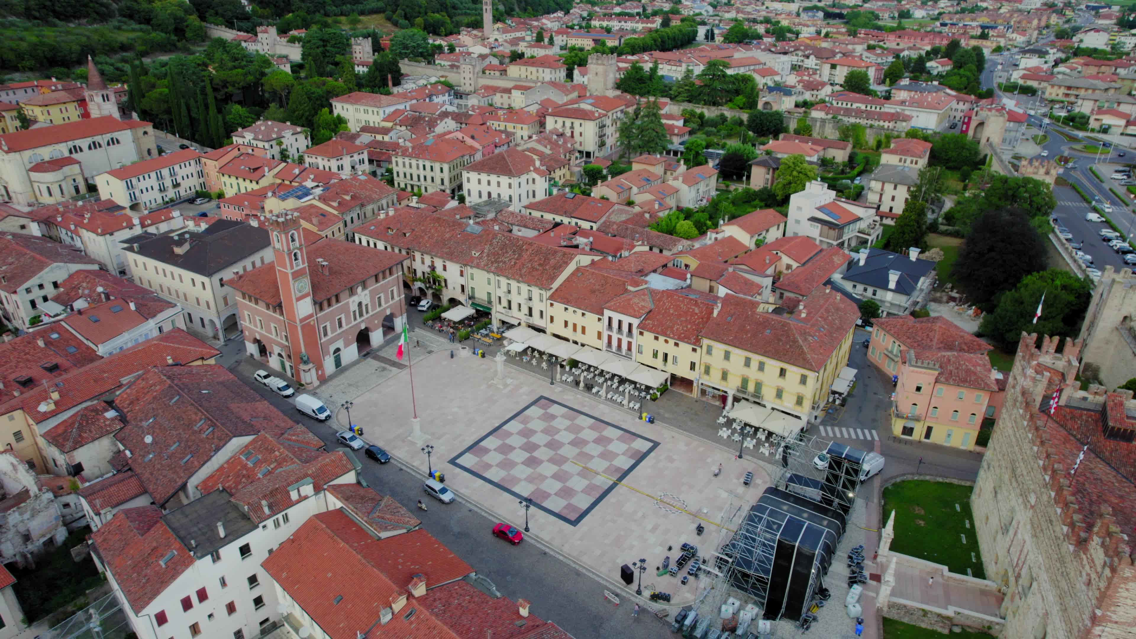 Drone View Of Marostica, Italy