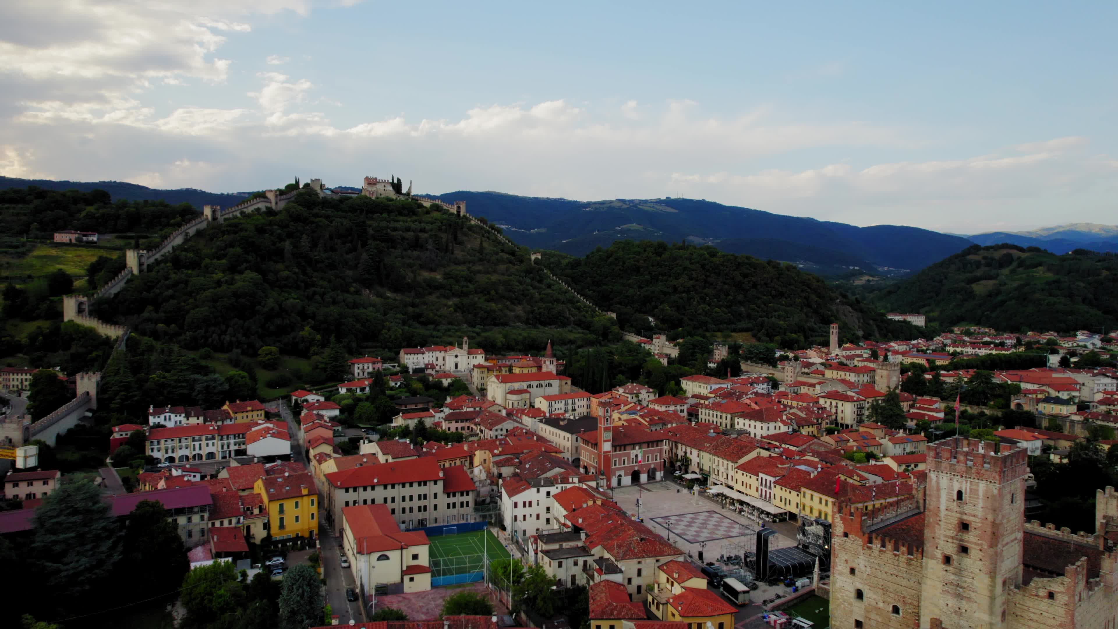 Drone View Of Marostica, Italy