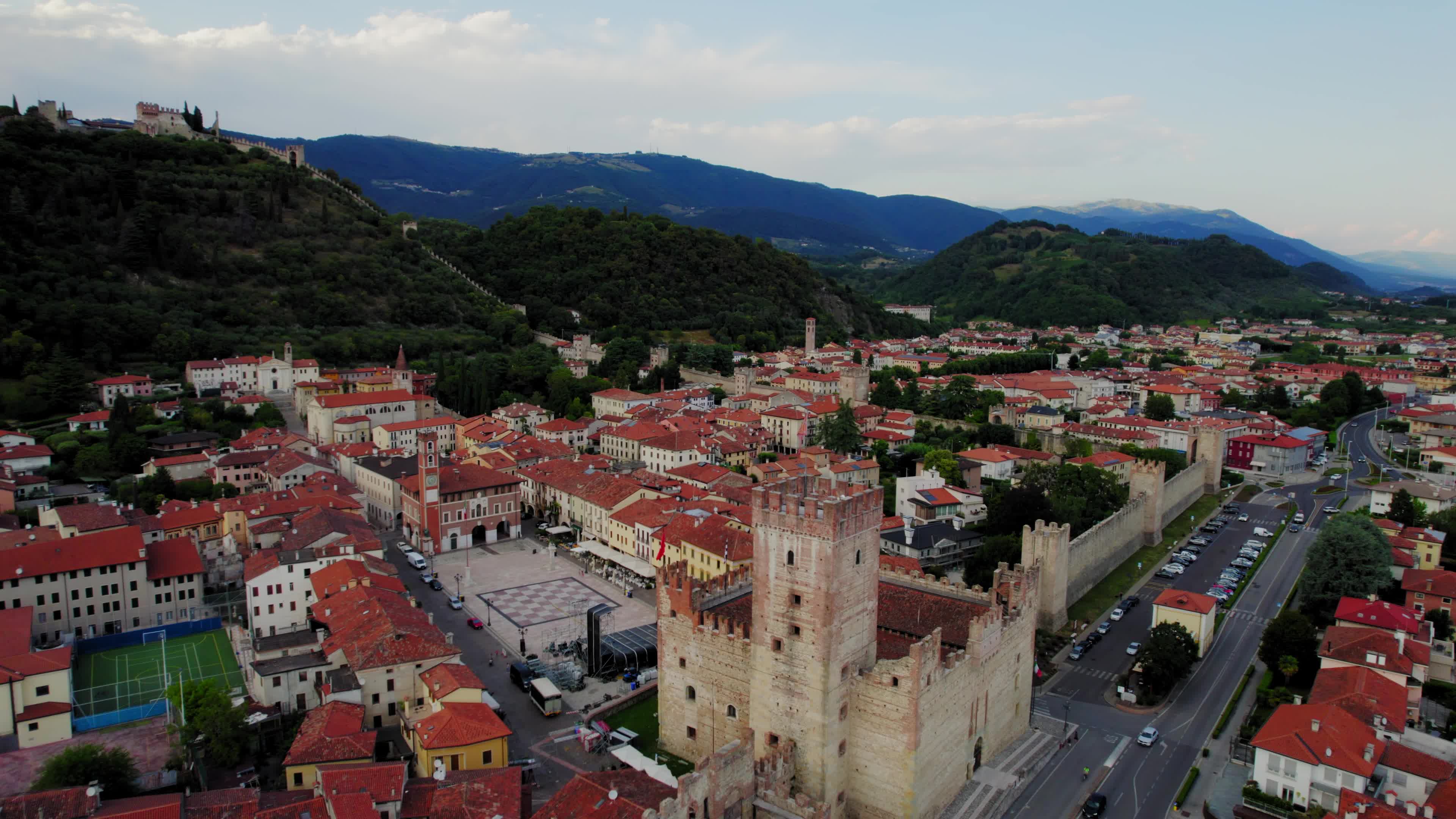 Drone View Of Marostica, Italy