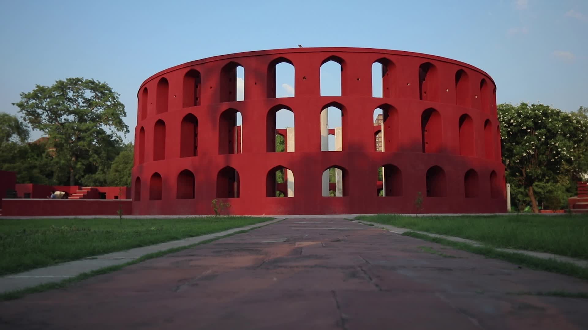 People visits Jantar Mantar monument in Delhi.