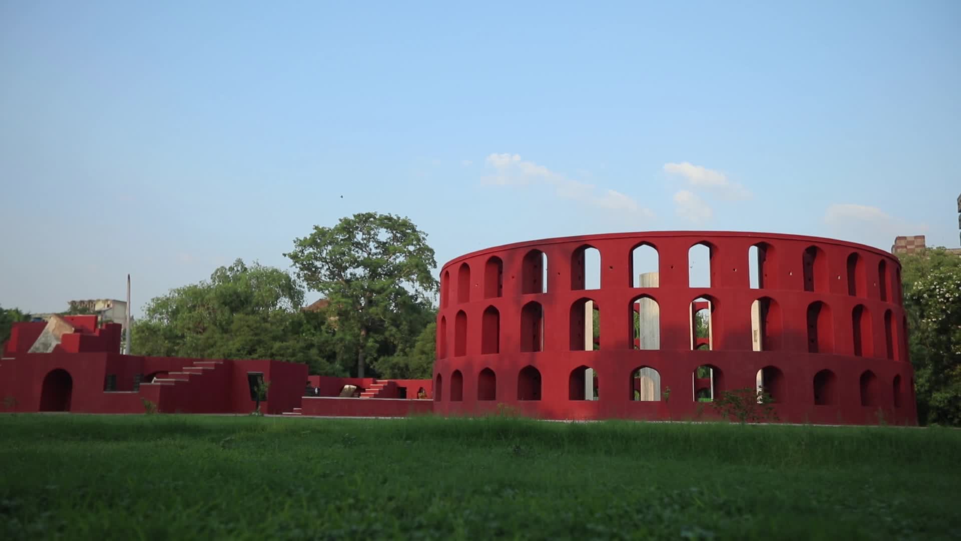 People visits Jantar Mantar monument in Delhi.