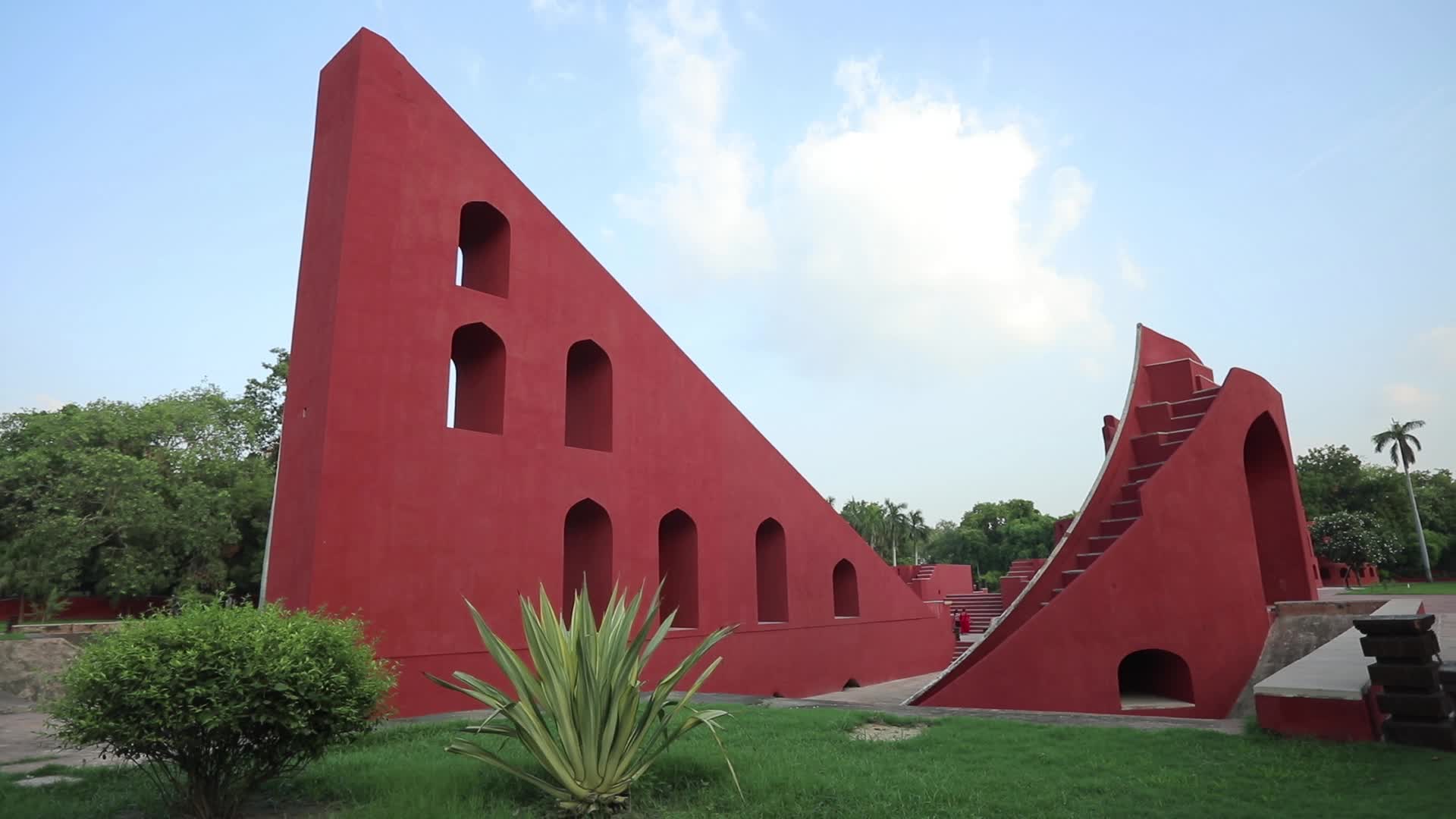 People visits Jantar Mantar monument in Delhi.