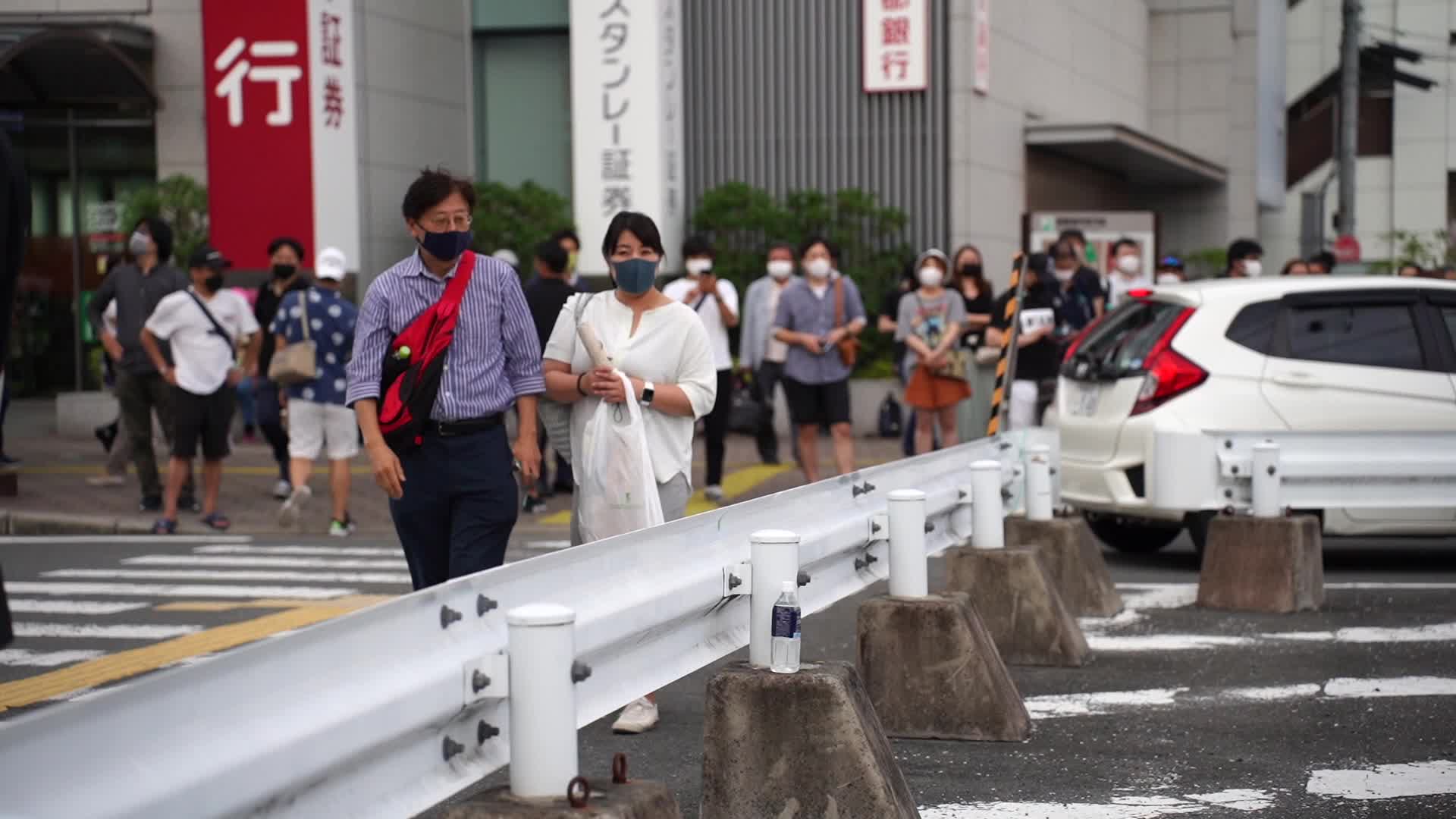 People visit Abe Shinzo assassination site in Nara, Japan