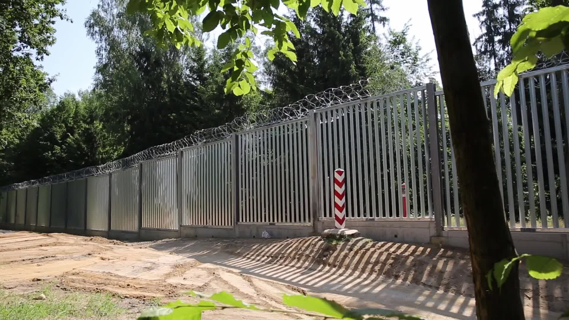 Bialowieza Wilderness in Poland cut by border barrier