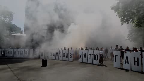 Rally with demand to investigate the murder of activist Kateryna Handzyuk in Kiev