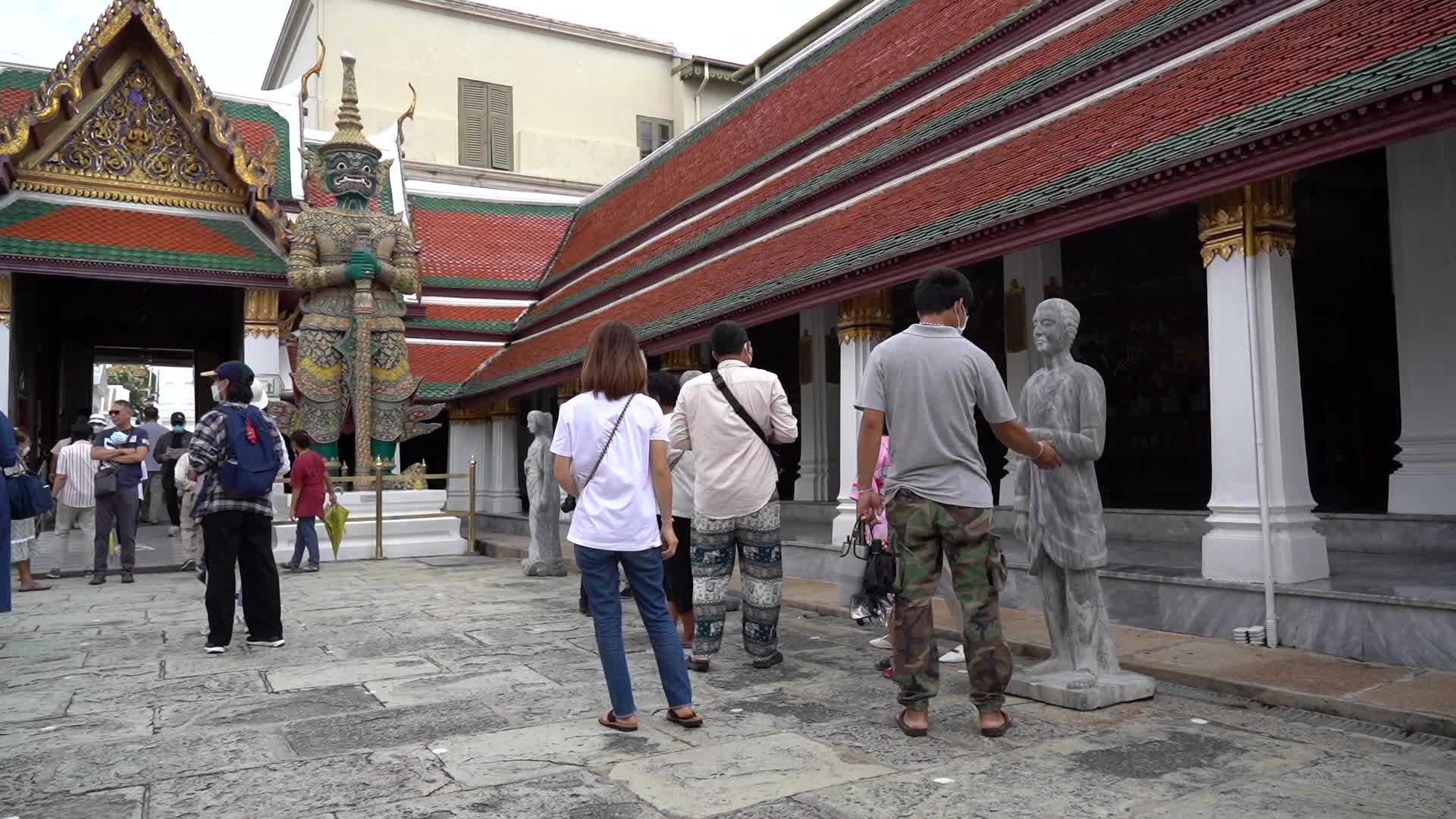 Newly found ancient stone sculptures on display in Thailand.