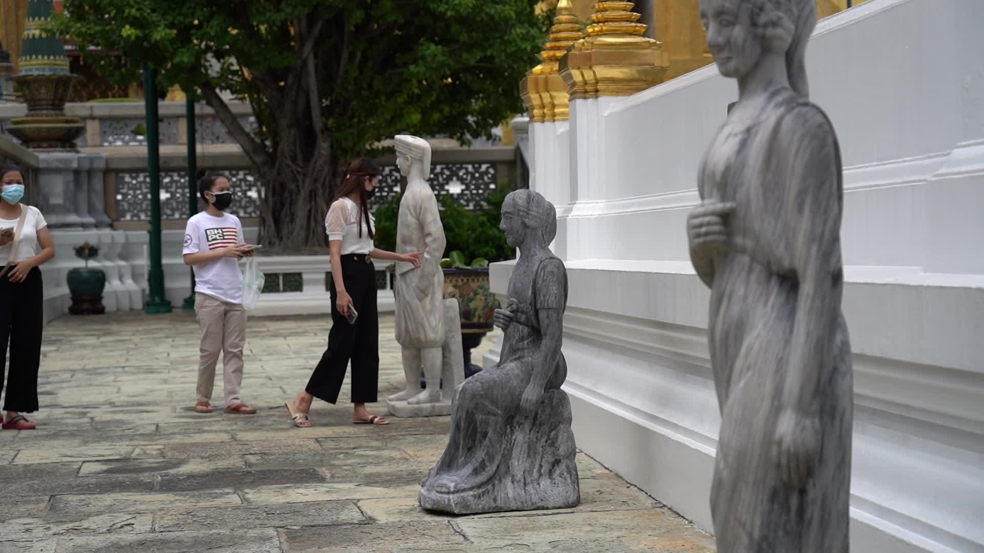 Newly found ancient stone sculptures on display in Thailand. Thai authorities found more than 130 centuries old ancient stone sculptures during a road construction outside the Grand Palace compound and put them on display at the Temple of the Emerald Buddha. The carved stone statues are believed were used as ballast for the stabilization of Chinese sailing vessels and left in the Thai kingdom in ancient maritime trading times.