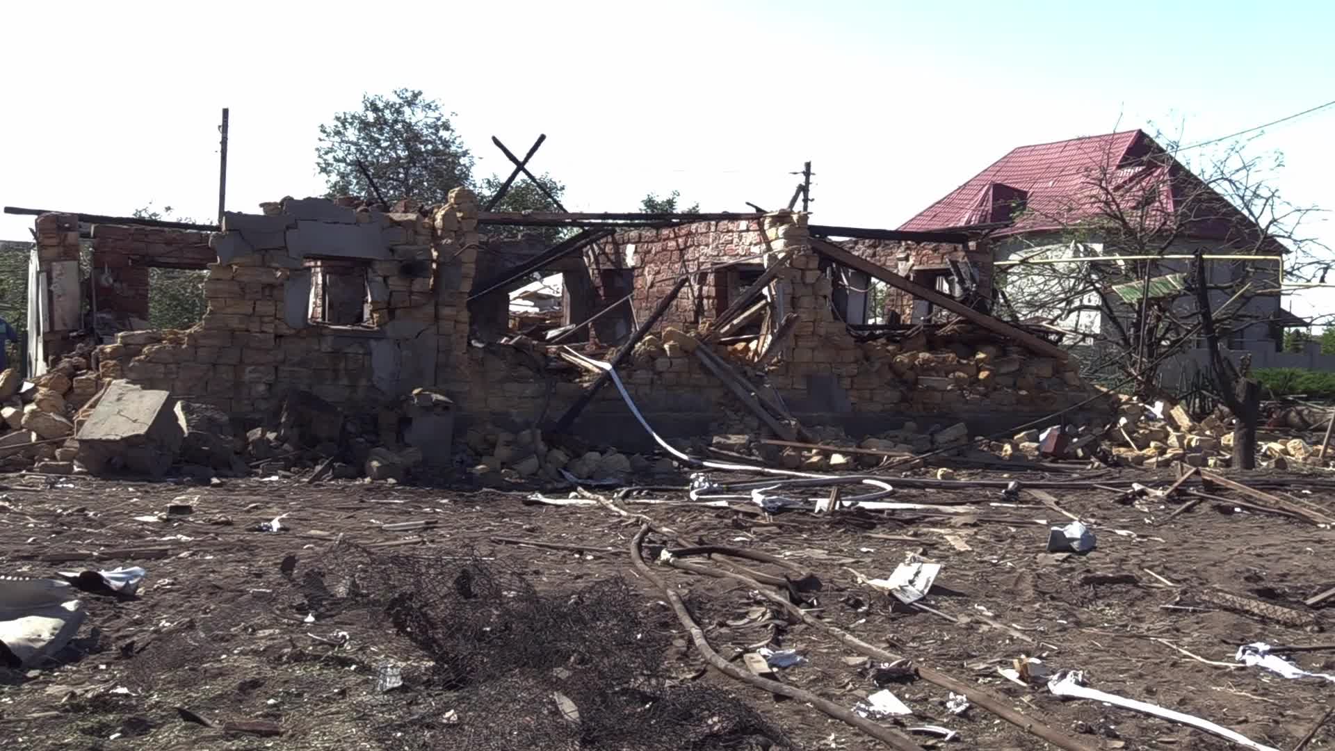 Aftermath of a missile strike in Odesa region, amid Russia's invasion of Ukraine