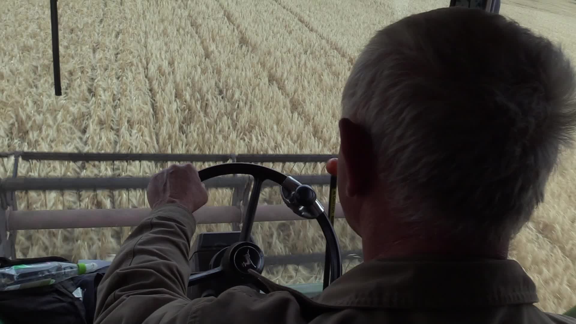 Ukrainian farmers harvesting grain of winter barley in Odesa region, amid Russia's invasion of Ukraine