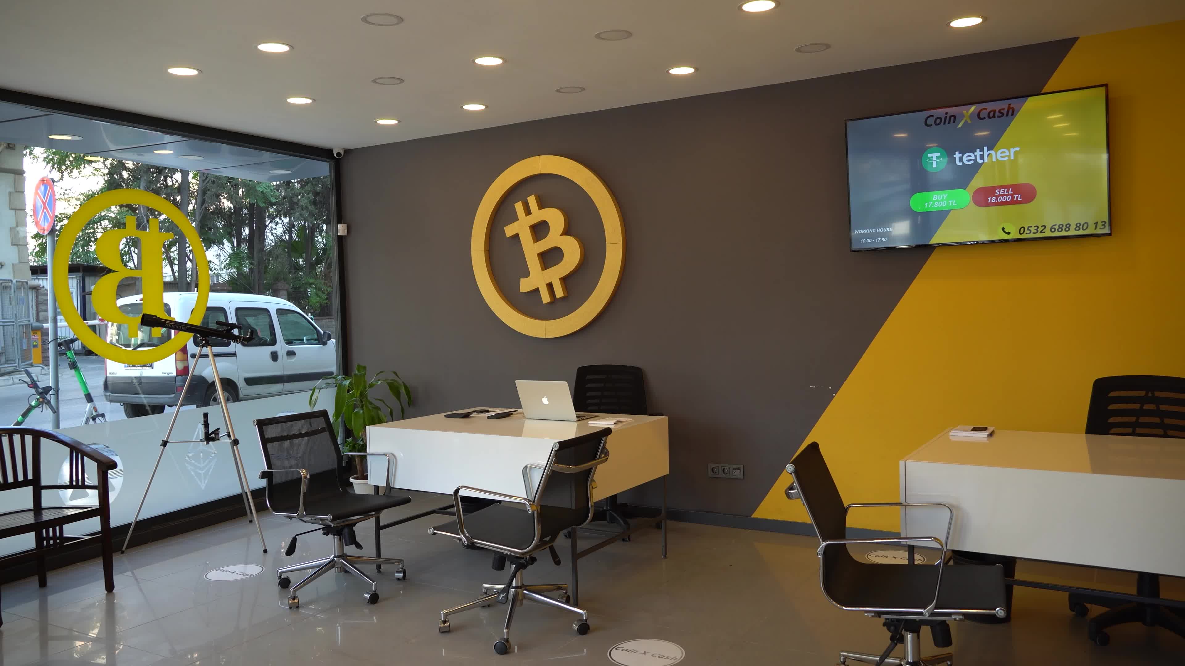 Conceptual bitcoin shop, Izmir, Turkey