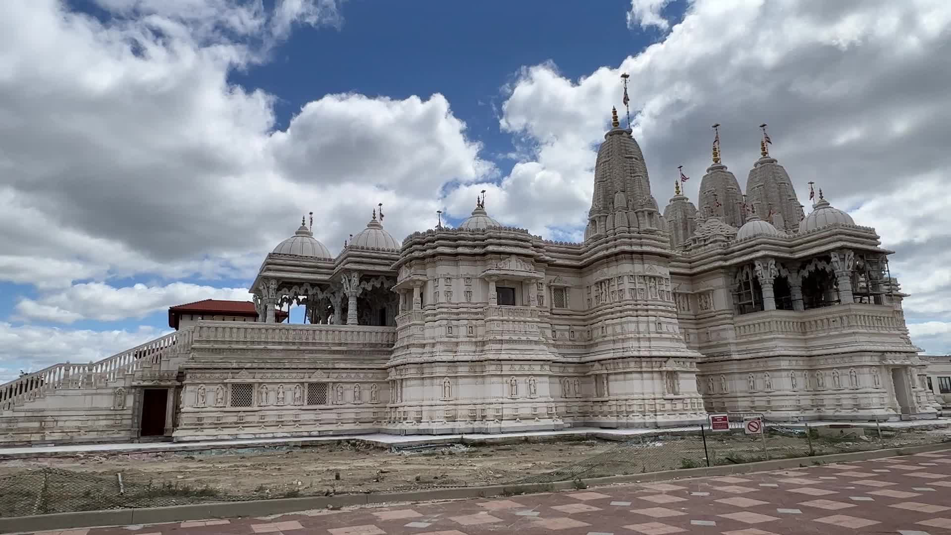 Restoration of the exterior of the BAPS Swaminarayan Mandir in Toronto