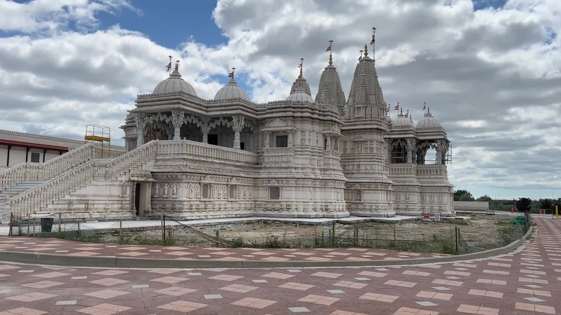Restoration of the exterior of the BAPS Swaminarayan Mandir in Toronto