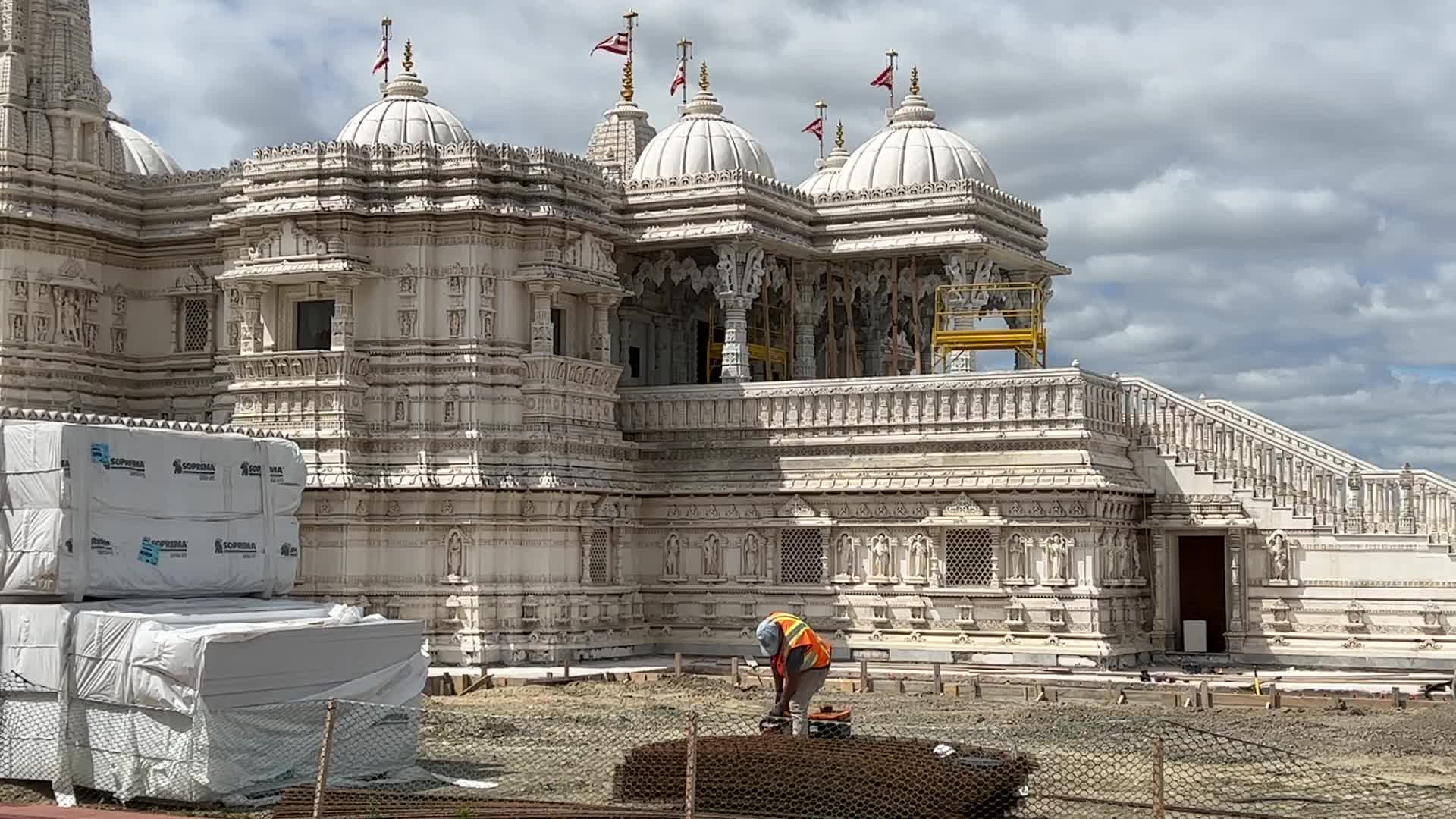 Restoration of the exterior of the BAPS Swaminarayan Mandir in Toronto