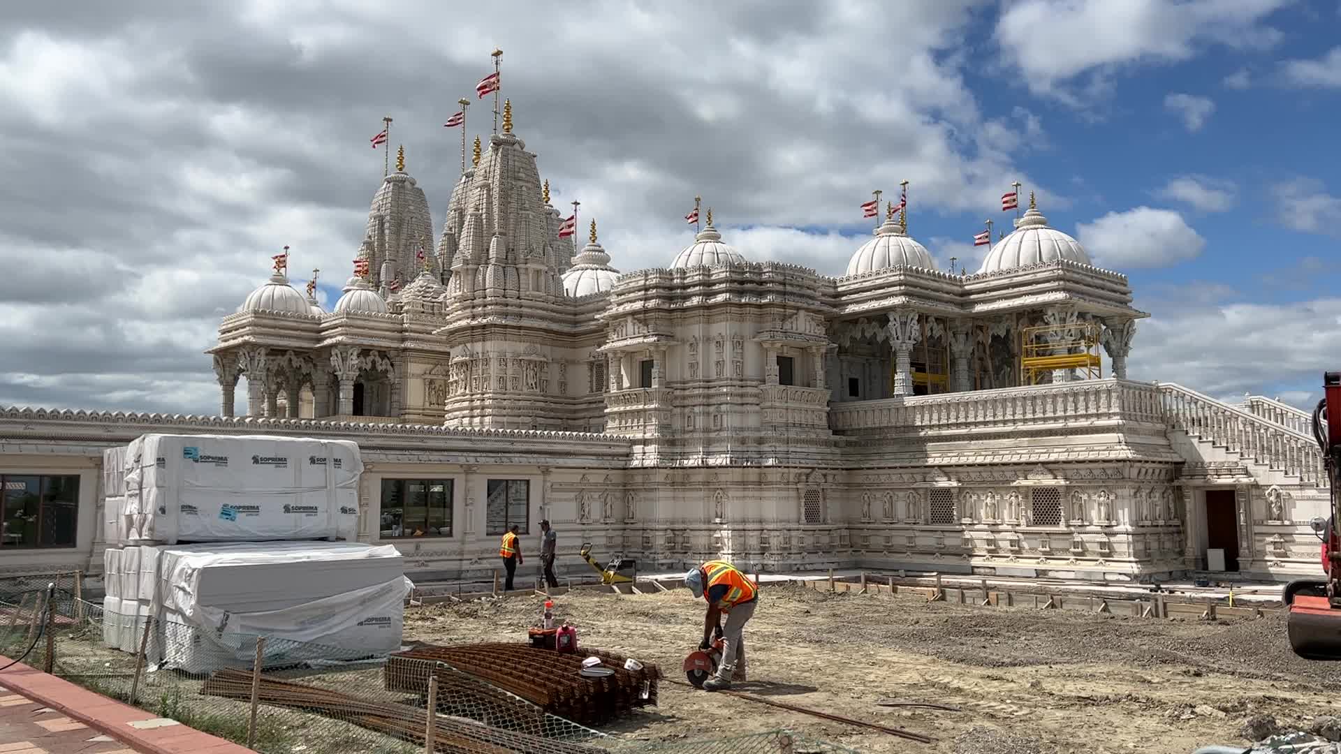 Restoration of the exterior of the BAPS Swaminarayan Mandir in Toronto