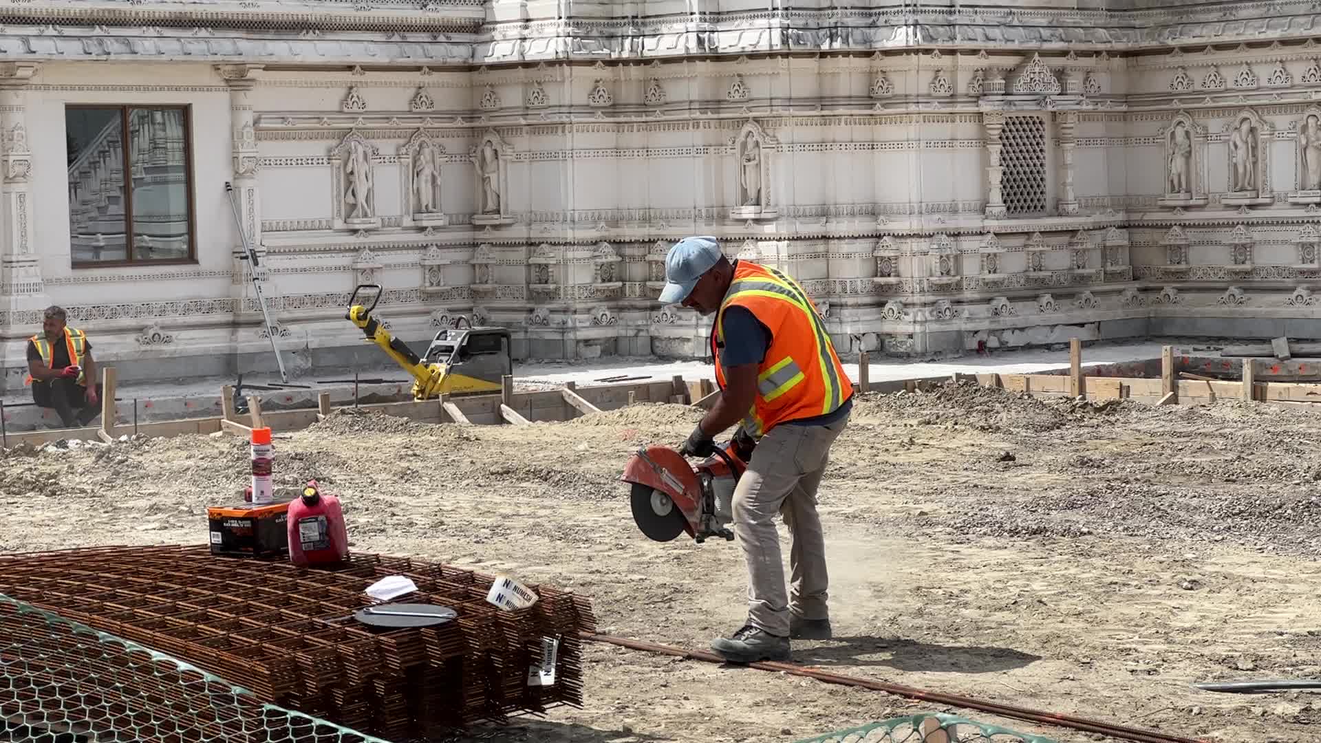 Restoration of the exterior of the BAPS Swaminarayan Mandir in Toronto