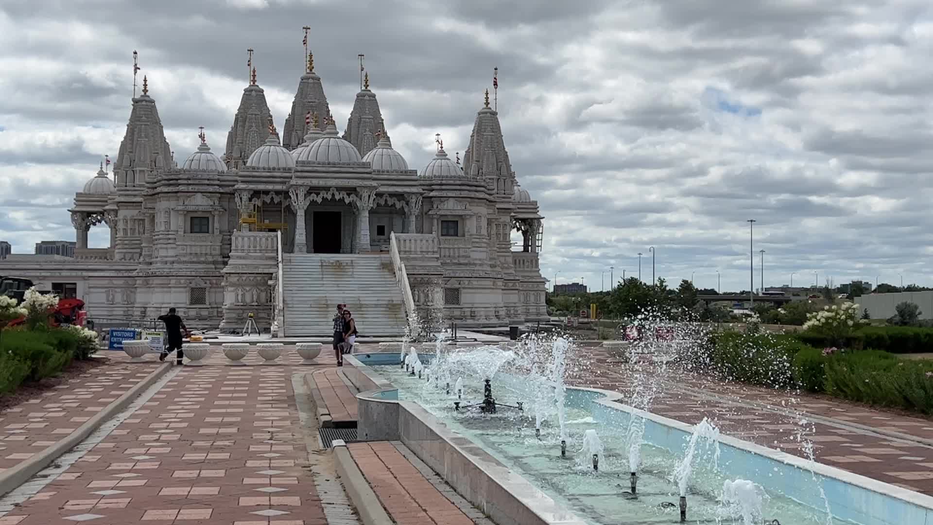 Restoration of the exterior of the BAPS Swaminarayan Mandir in Toronto