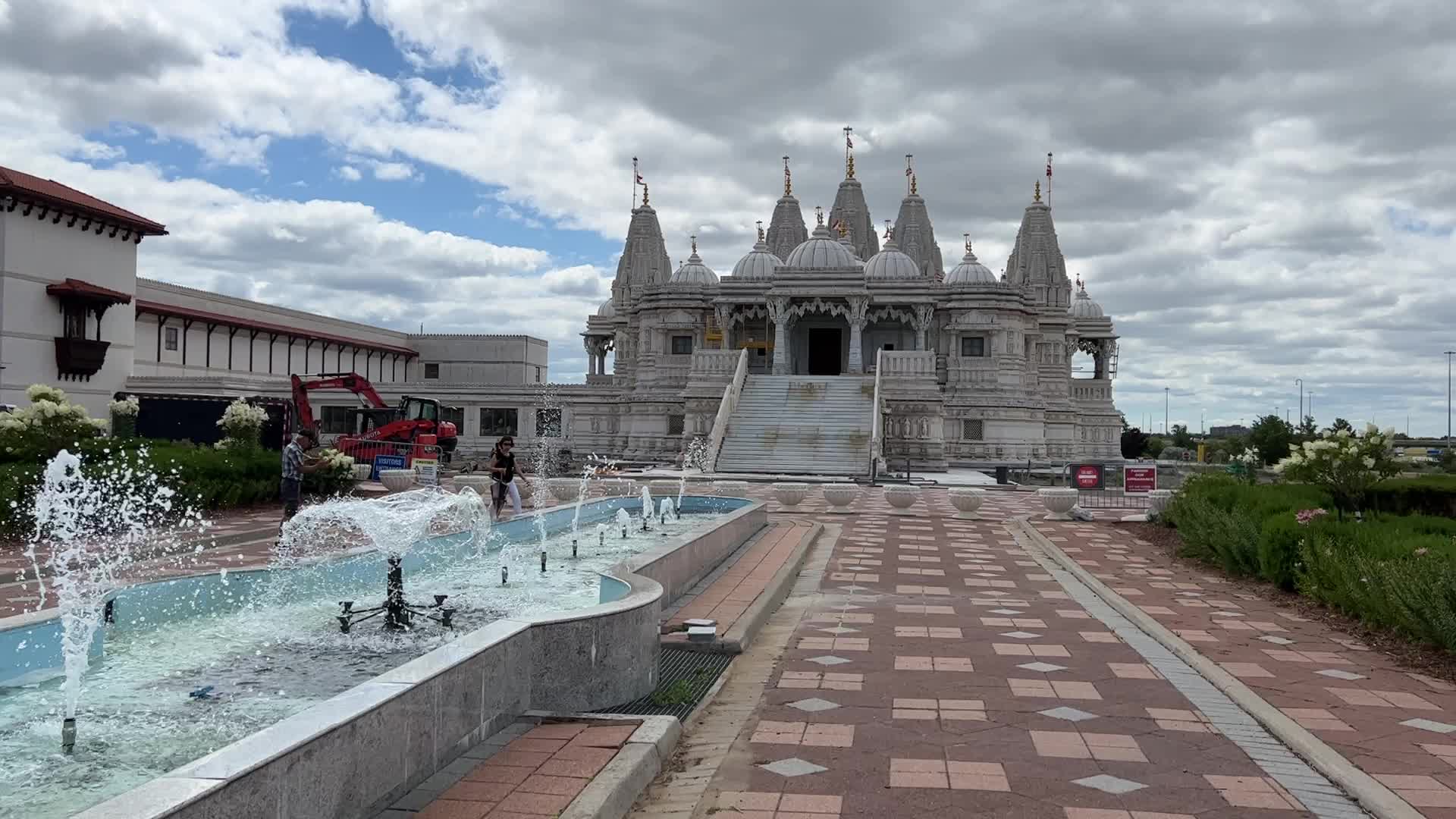 Restoration of the exterior of the BAPS Swaminarayan Mandir in Toronto
