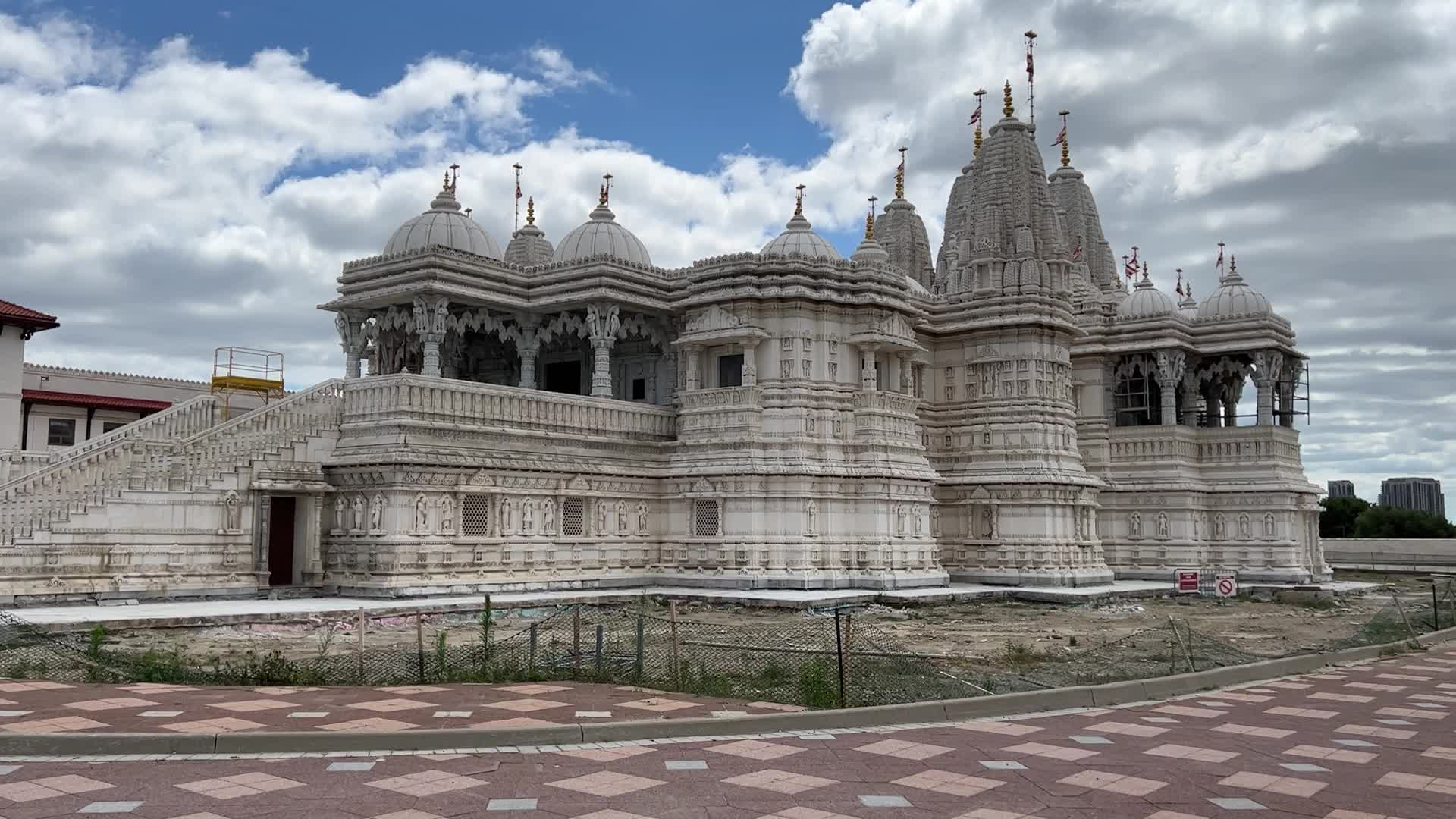 Restoration of the exterior of the BAPS Swaminarayan Mandir in Toronto