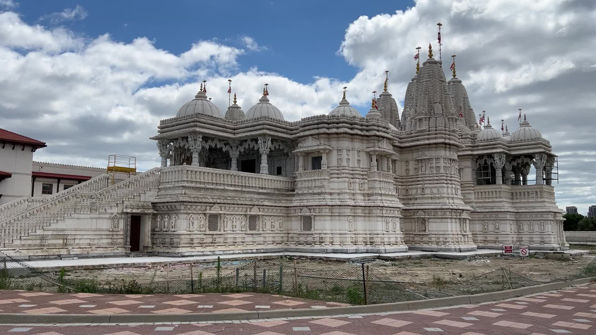 Restoration of the exterior of the BAPS Swaminarayan Mandir in Toronto