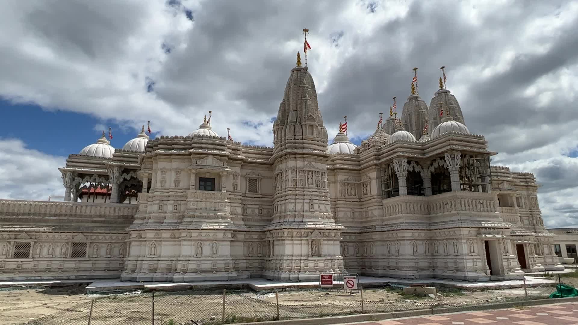 Restoration of the exterior of the BAPS Swaminarayan Mandir in Toronto
