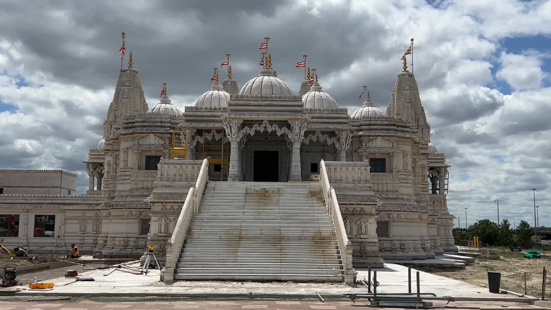 Restoration of the exterior of the BAPS Swaminarayan Mandir in Toronto
