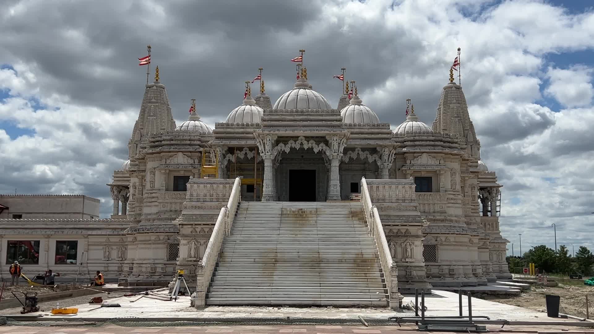 Restoration of the exterior of the BAPS Swaminarayan Mandir in Toronto