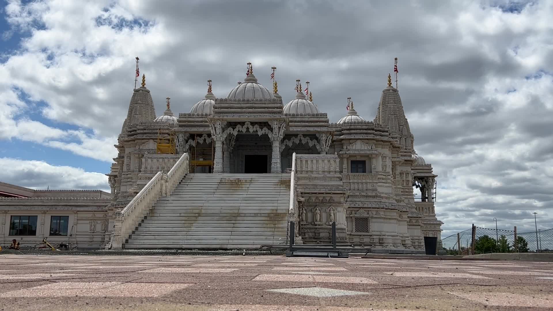 Restoration of the exterior of the BAPS Swaminarayan Mandir in Toronto